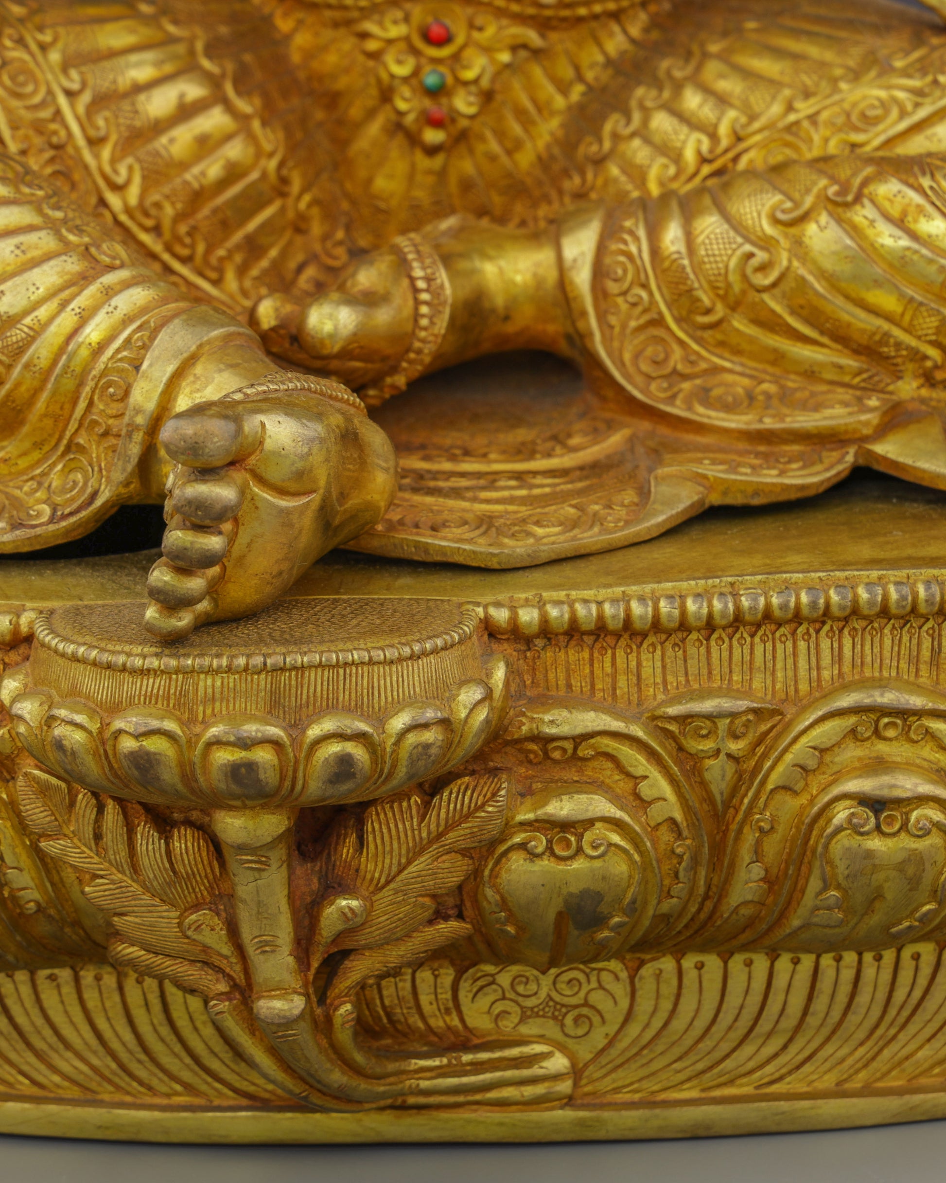 Luminous 24K Gold Gilded Green Tara Statue | Nepal's Grand Masterpiece of Divine Compassion - Authentic Handcrafted Statue