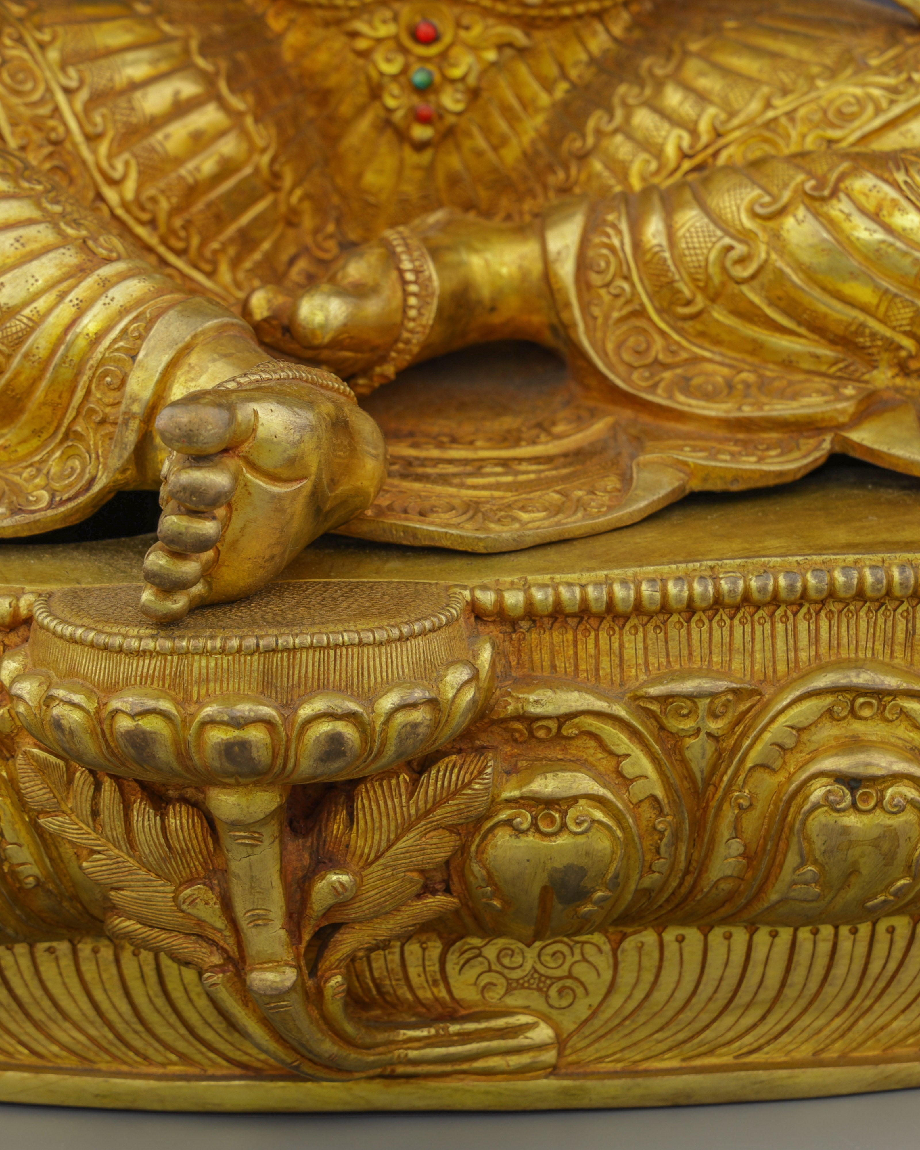 Luminous 24K Gold Gilded Green Tara Statue | Nepal's Grand Masterpiece of Divine Compassion