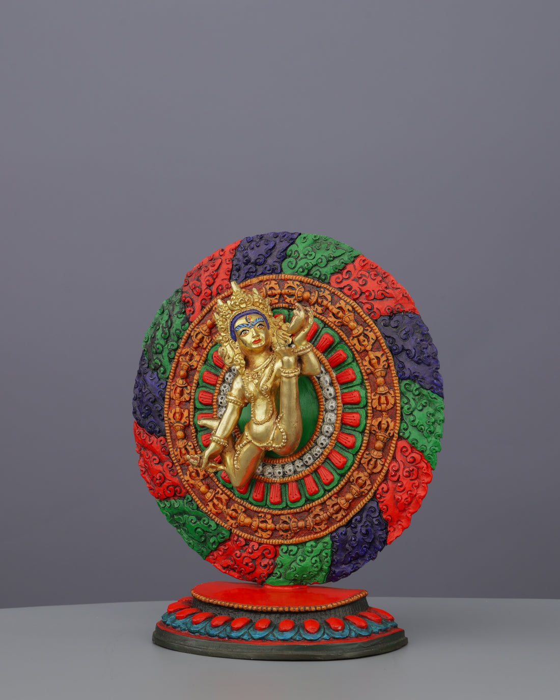 Akash Yogini Statue | Sacred Dance of Celestial Wisdom in 24K Gold