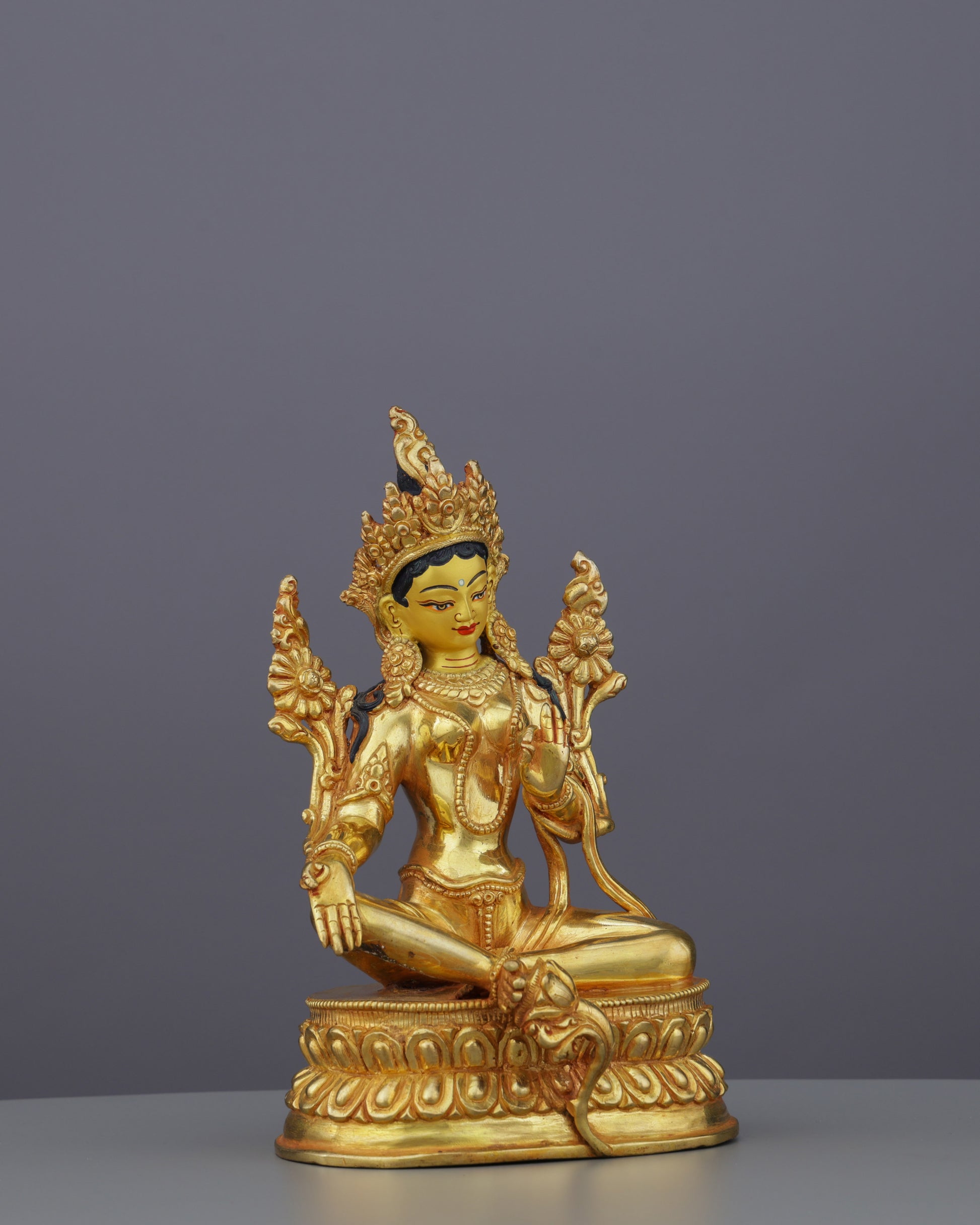 Radiant Green Tara Statue | Gateway to Swift Compassion and Divine Protection - Authentic Handcrafted Statue