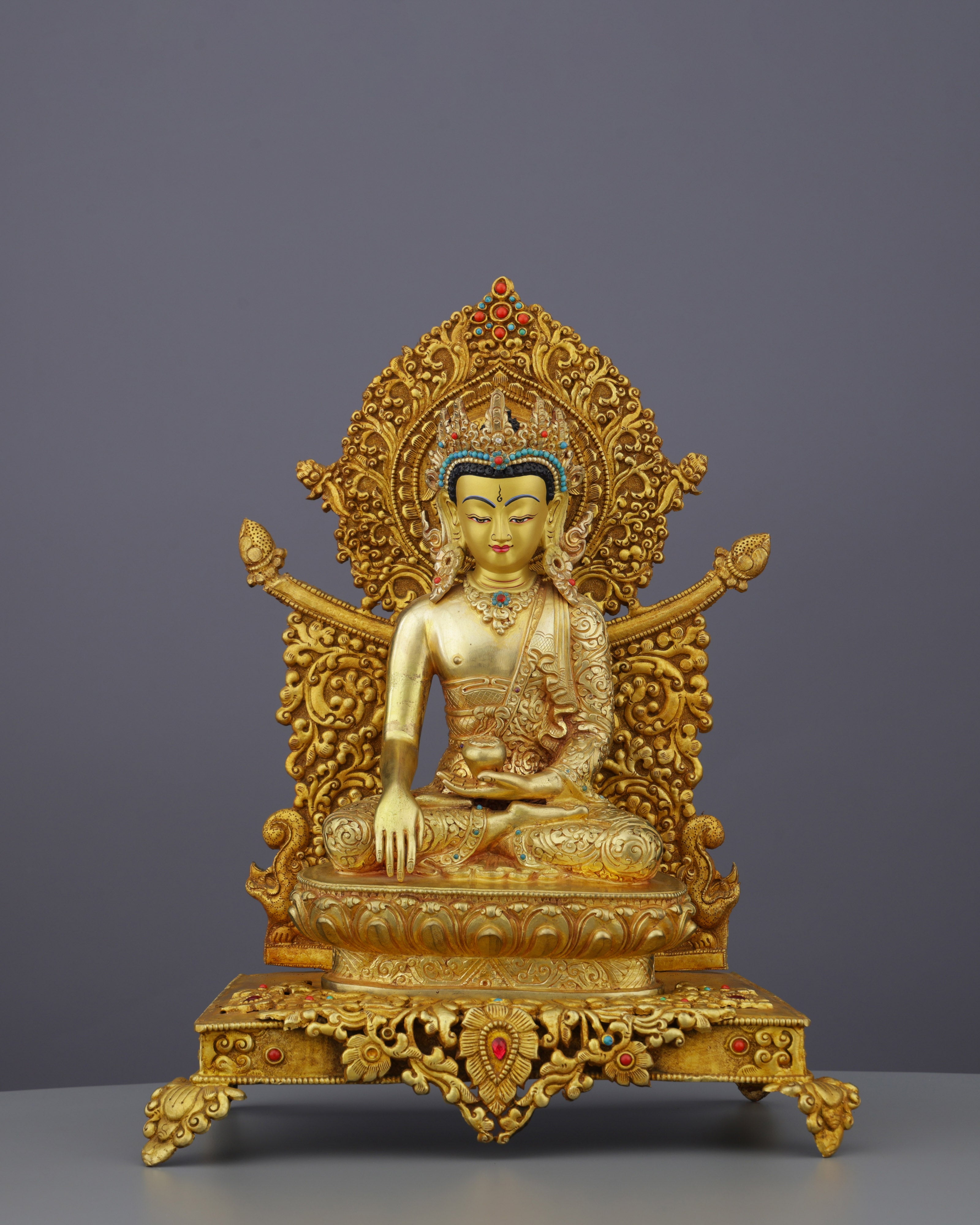 Majestic Sakyamuni Buddha on Royal Throne | Enlightened Master in Supreme Splendor