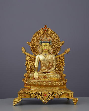 Majestic Sakyamuni Buddha on Royal Throne | Enlightened Master in Supreme Splendor