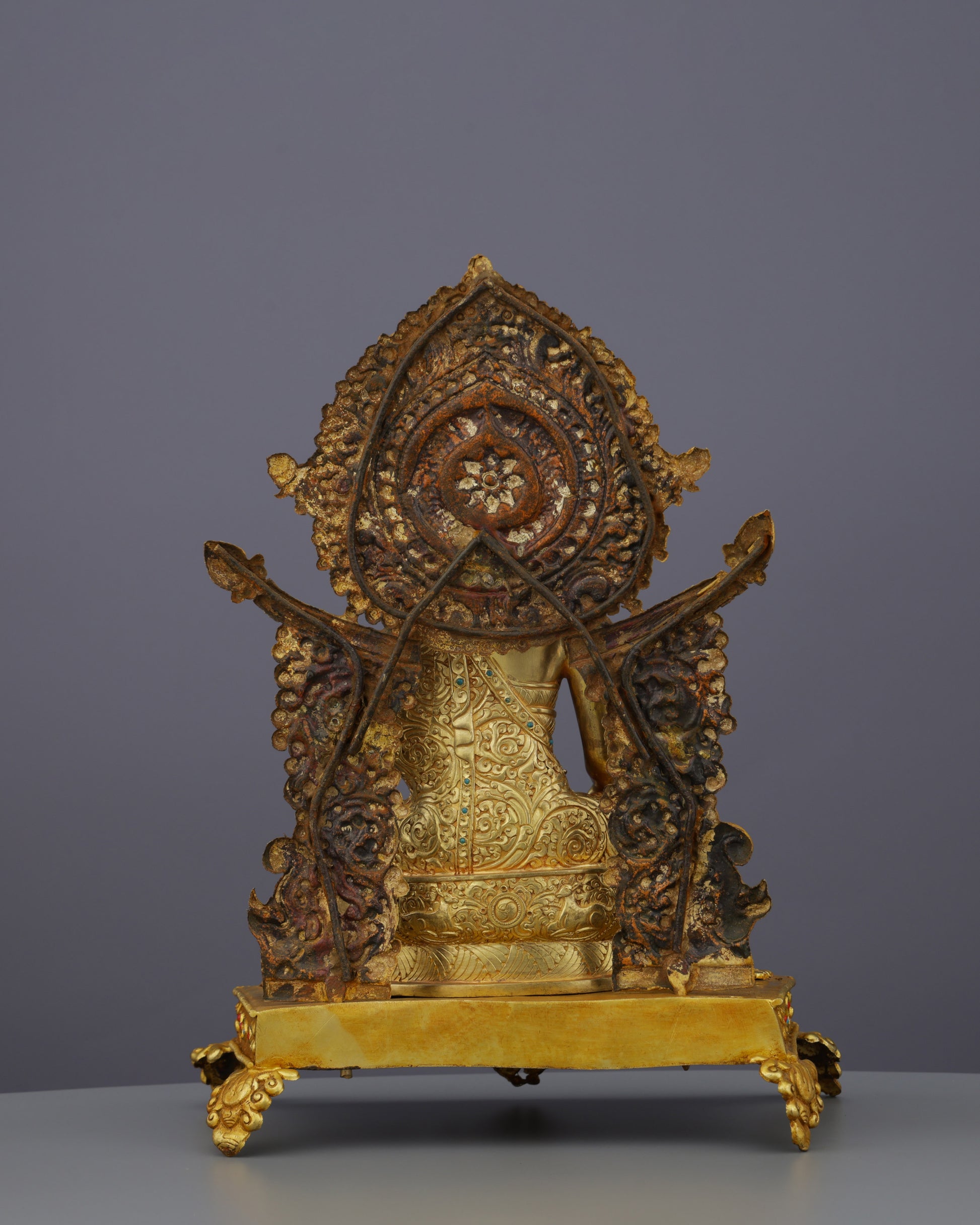 Majestic Sakyamuni Buddha on Royal Throne | Enlightened Master in Supreme Splendor - Authentic Handcrafted Statue