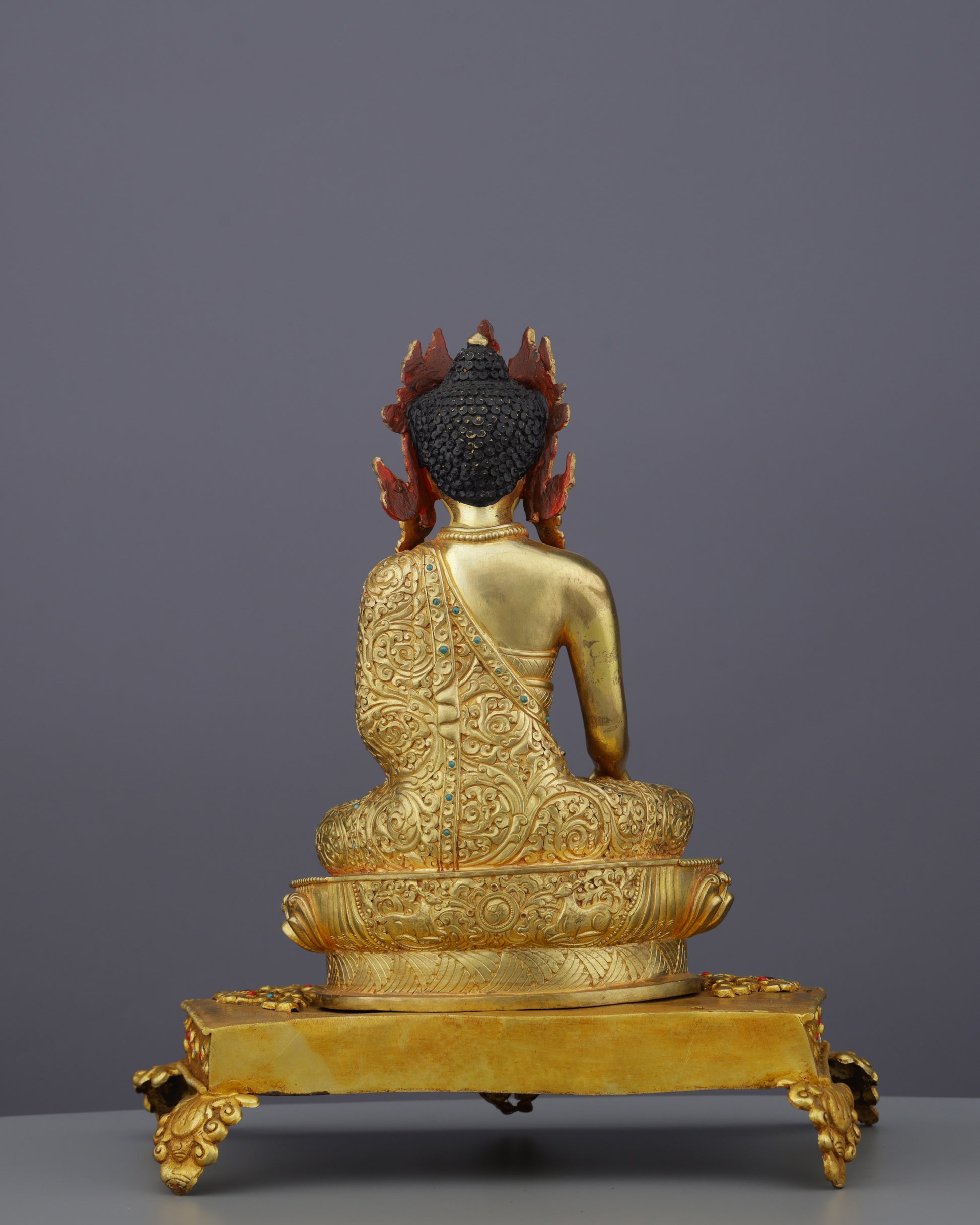 Majestic Sakyamuni Buddha on Royal Throne | Enlightened Master in Supreme Splendor - Authentic Handcrafted Statue