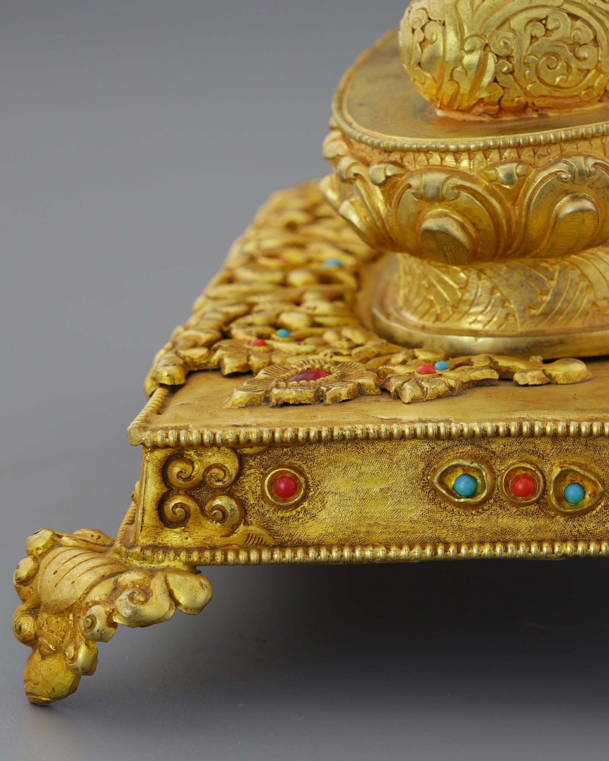 Majestic Sakyamuni Buddha on Royal Throne | Enlightened Master in Supreme Splendor - Authentic Handcrafted Statue