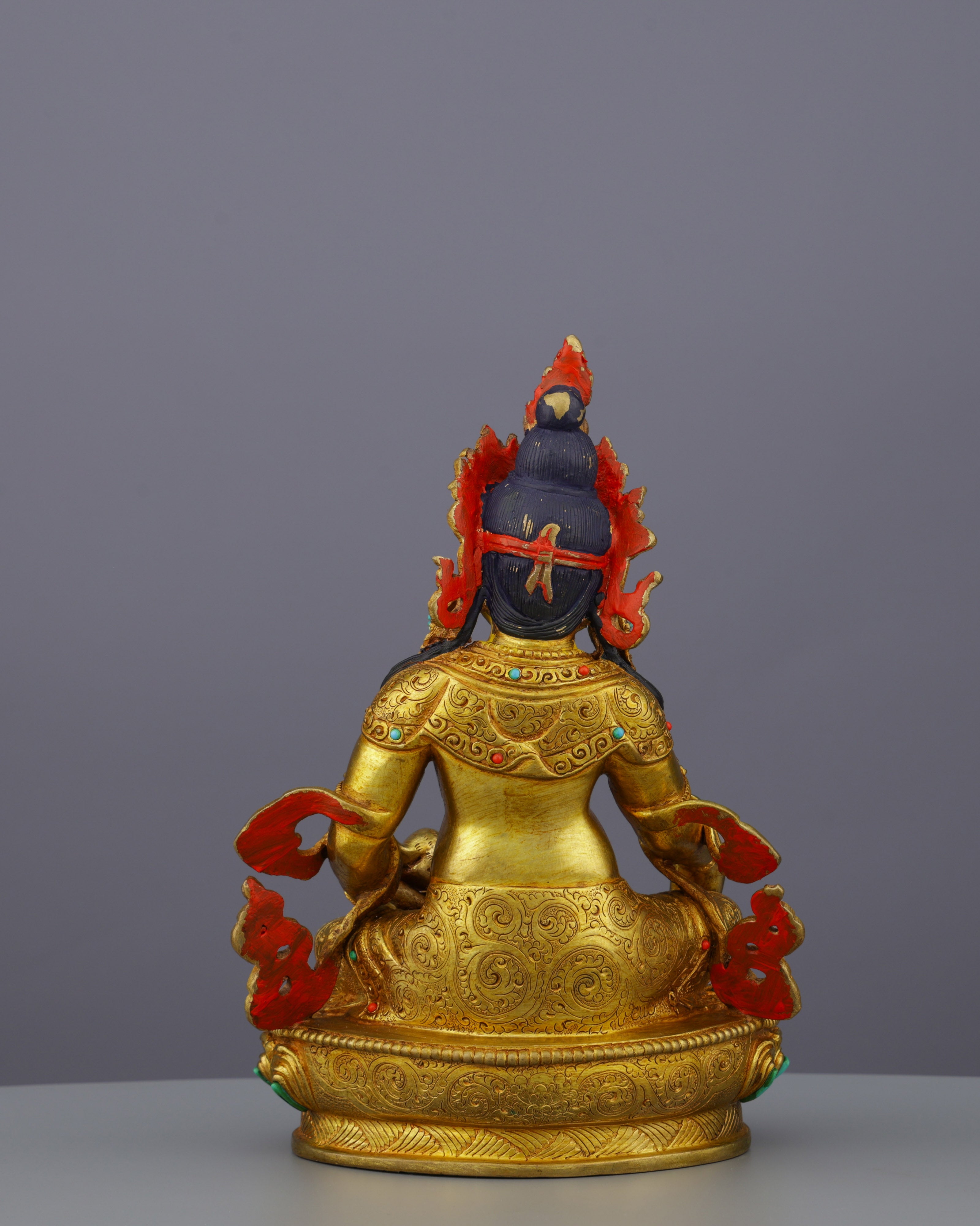 Stunning 24K Gold Gilded Dzambhala Statue | Buddhist Deity of Wealth and Prosperity