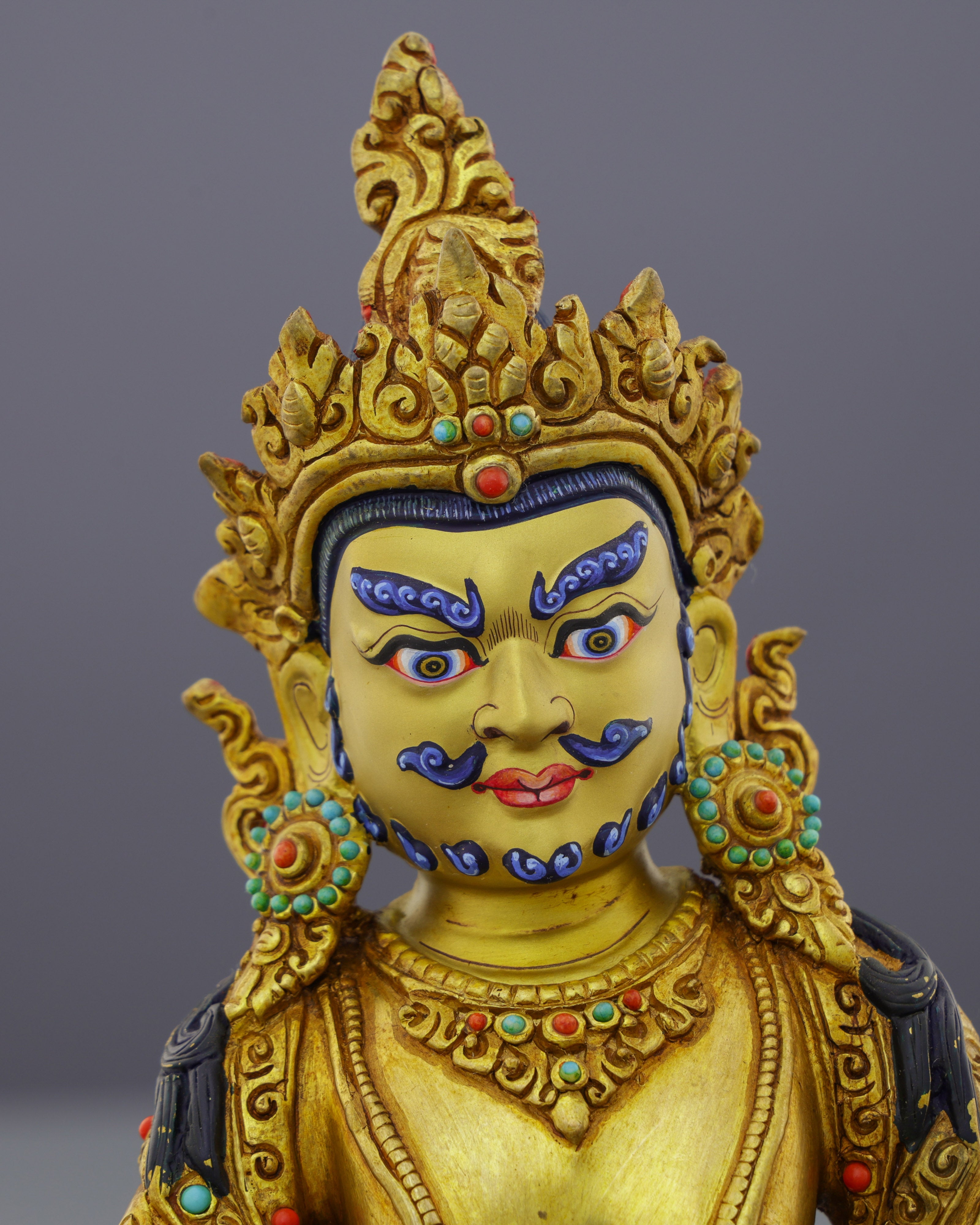 Stunning 24K Gold Gilded Dzambhala Statue | Buddhist Deity of Wealth and Prosperity