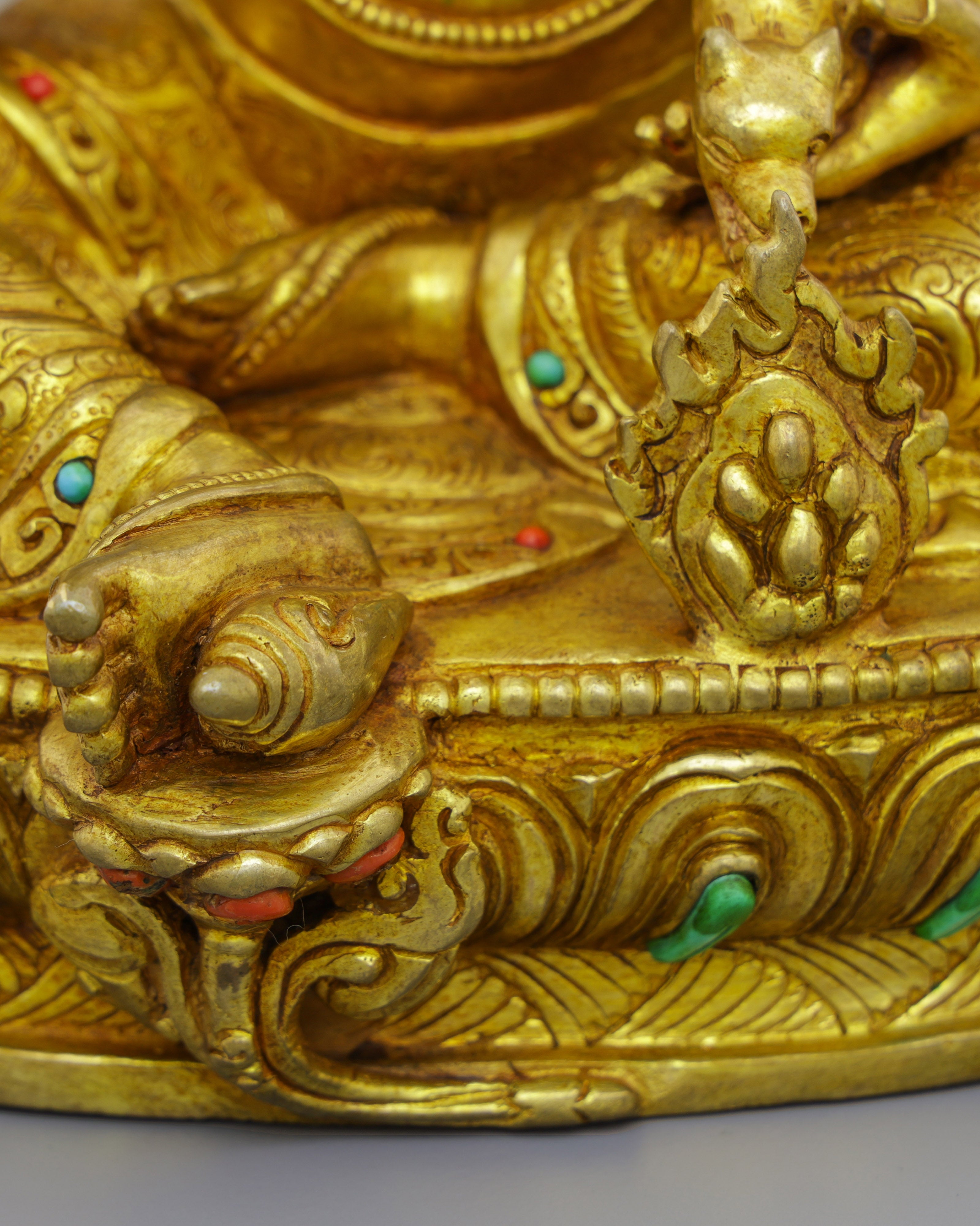 Stunning 24K Gold Gilded Dzambhala Statue | Buddhist Deity of Wealth and Prosperity