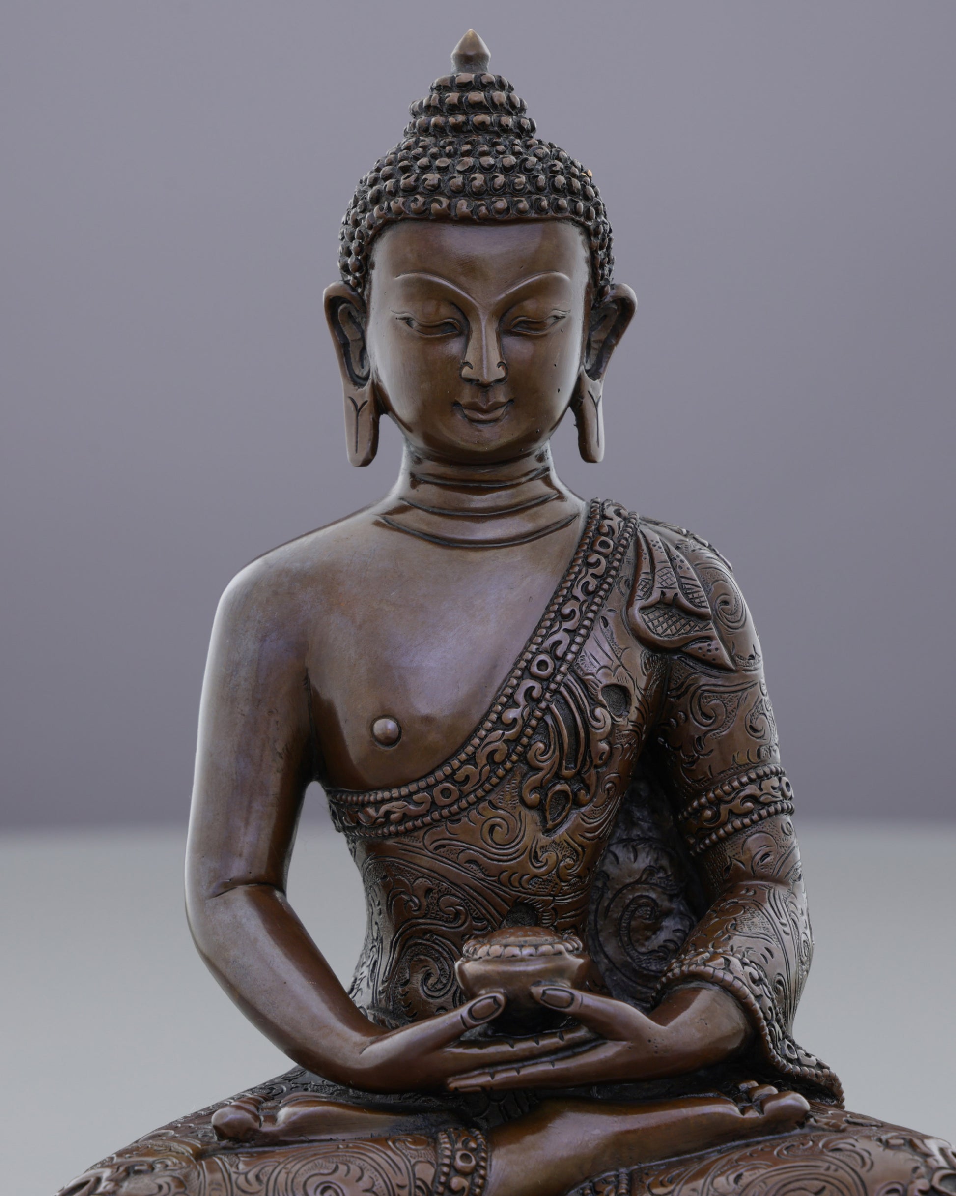 Oxidized Amitabha Buddha Statue | Eternal Serenity in Sacred Bronze - Authentic Handcrafted Statue