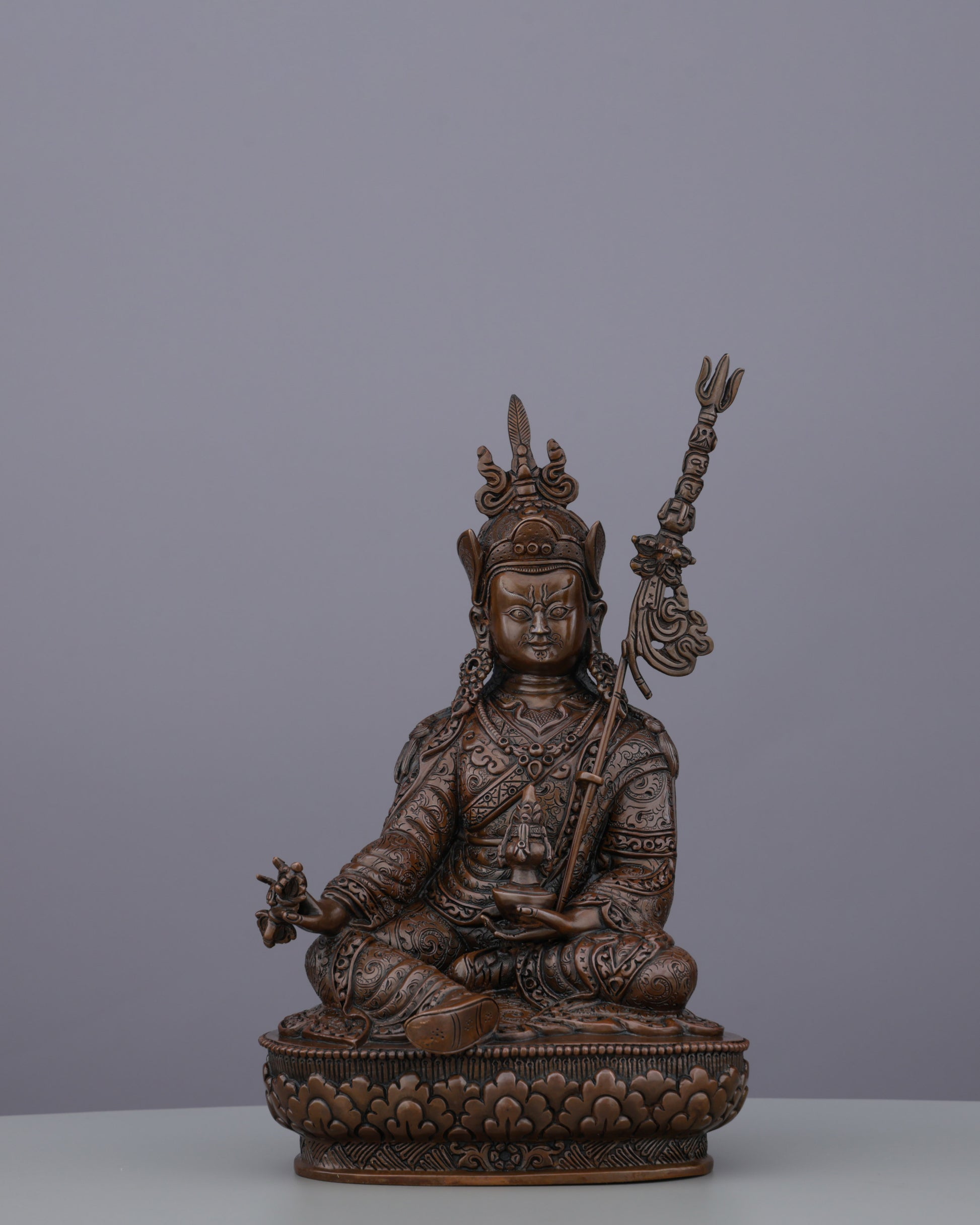 Oxidized Guru Rinpoche Statue | The Precious Master of Tantric Power - Authentic Handcrafted Statue