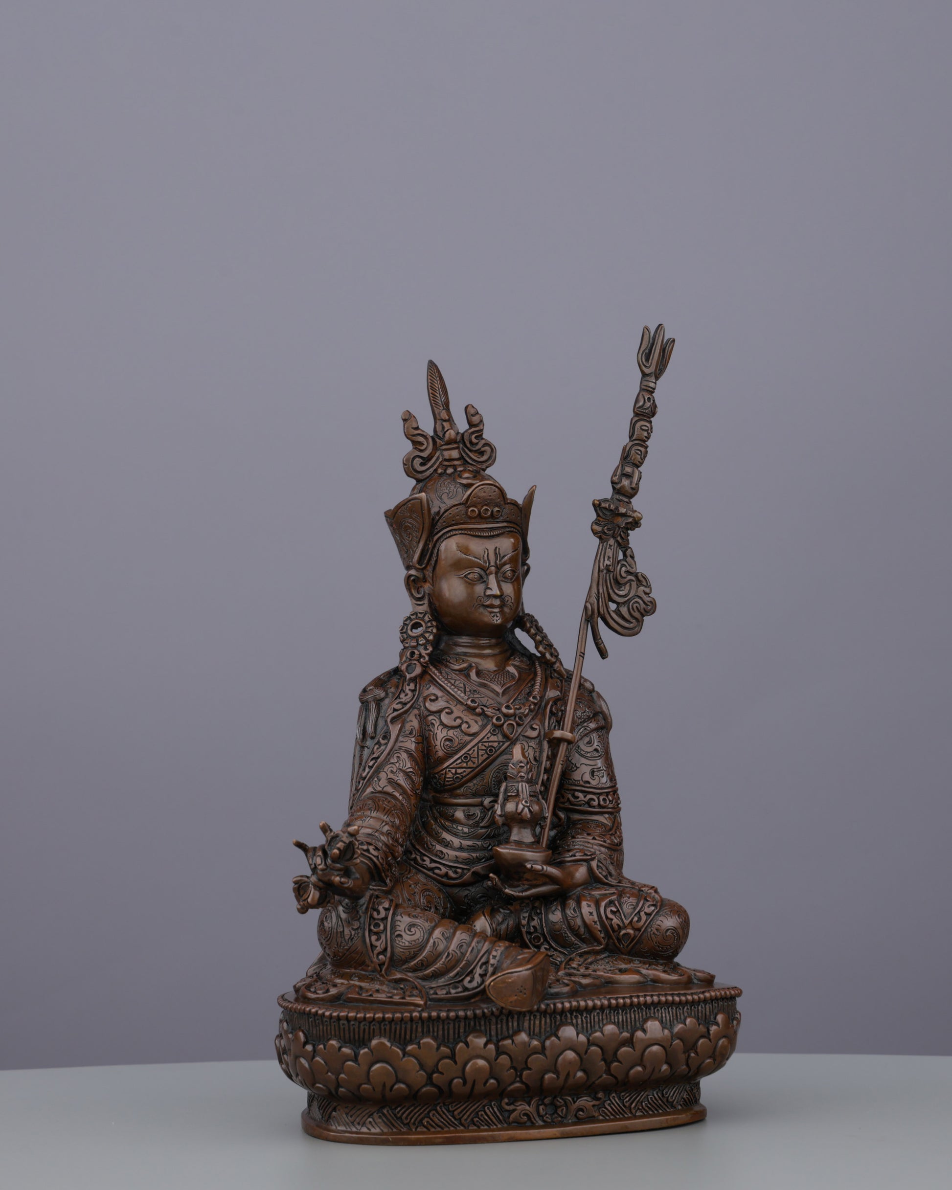 Oxidized Guru Rinpoche Statue | The Precious Master of Tantric Power - Authentic Handcrafted Statue