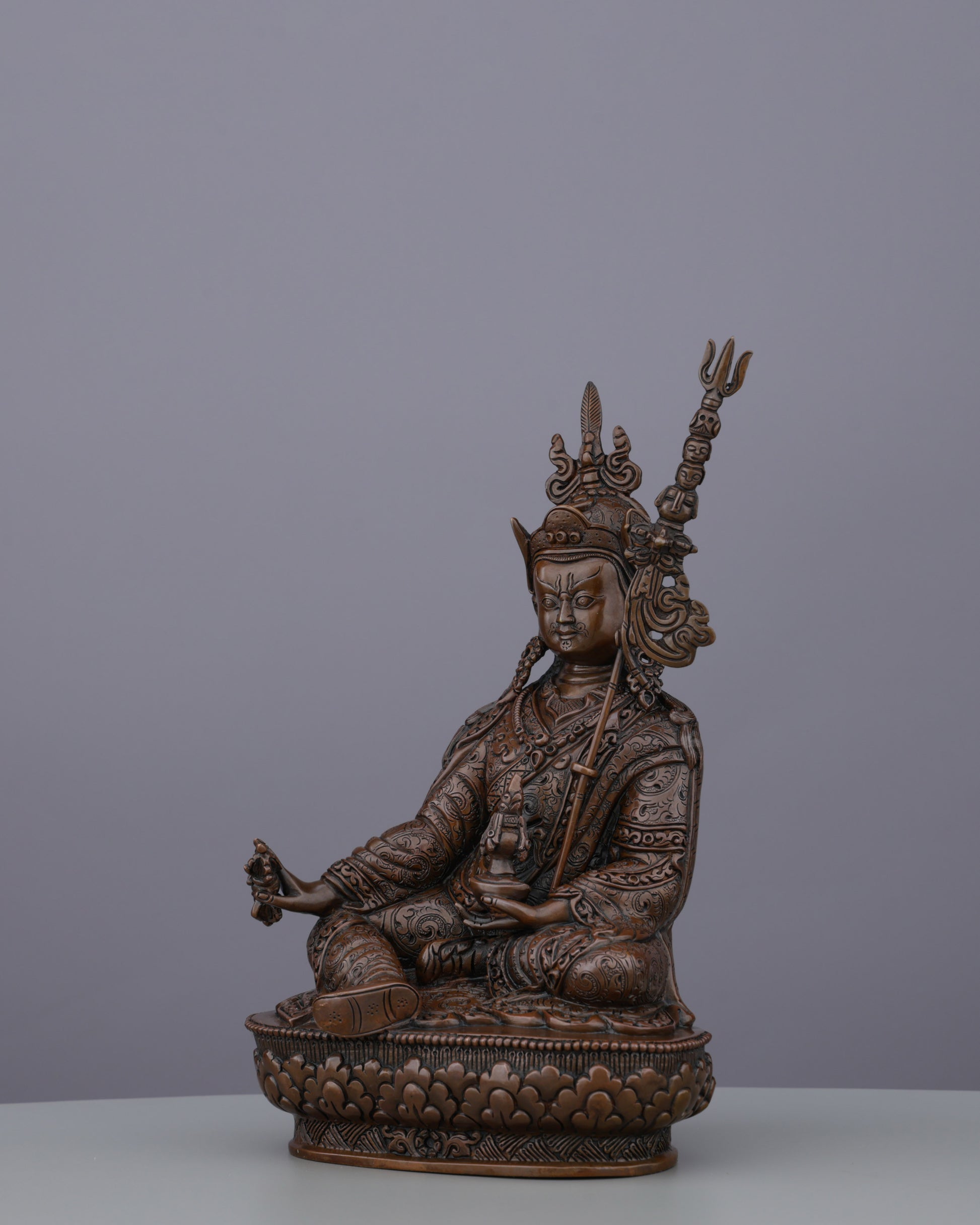 Oxidized Guru Rinpoche Statue | The Precious Master of Tantric Power - Authentic Handcrafted Statue