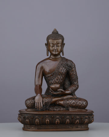 Oxidized Sakyamuni Buddha Statue | The Enlightened One's Timeless Presence