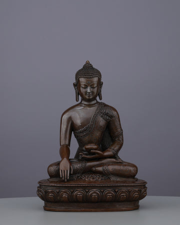 Oxidized Sakyamuni Buddha Statue | Radiant Embodiment of Enlightenment