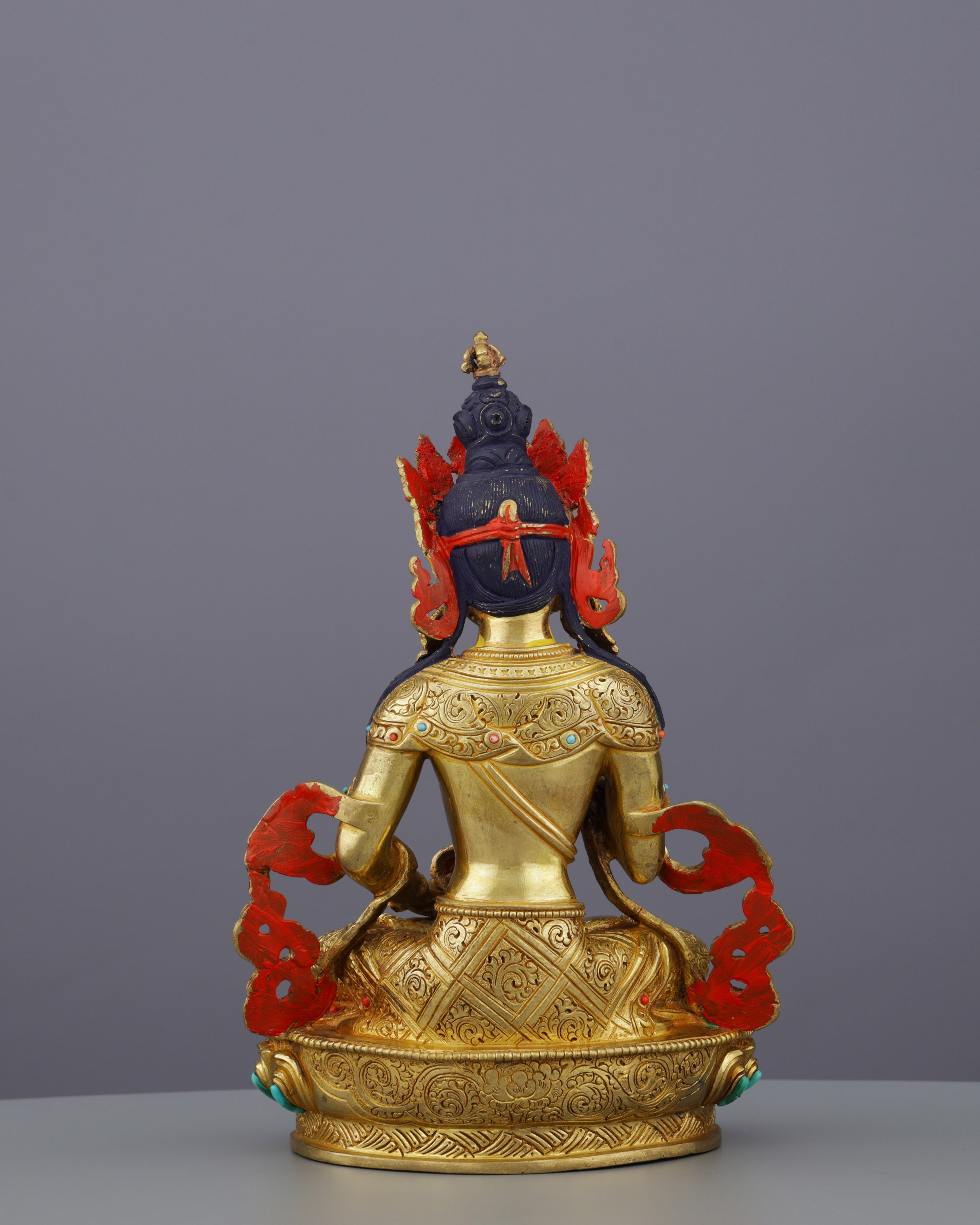 Exquisite 24K Gold Gilded Vajrasattva Statue | Sacred Buddhist Deity of Purification