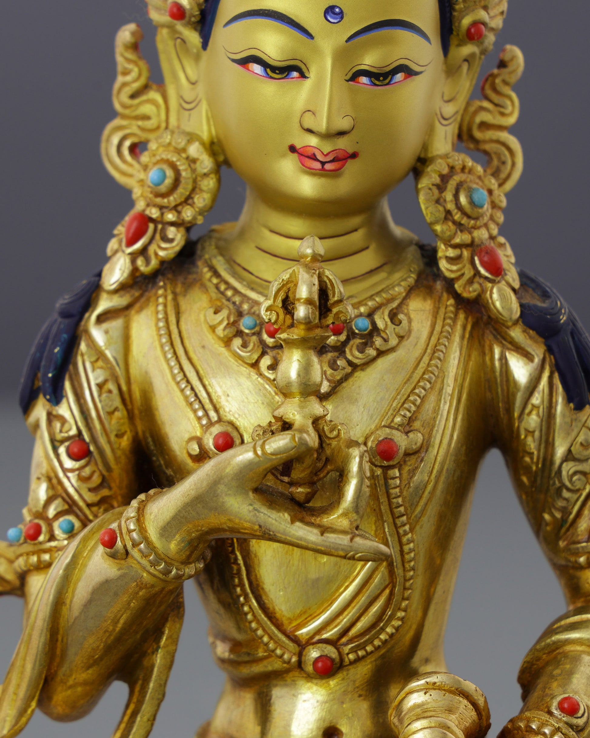 Exquisite 24K Gold Gilded Vajrasattva Statue | Sacred Buddhist Deity of Purification - Authentic Handcrafted Statue