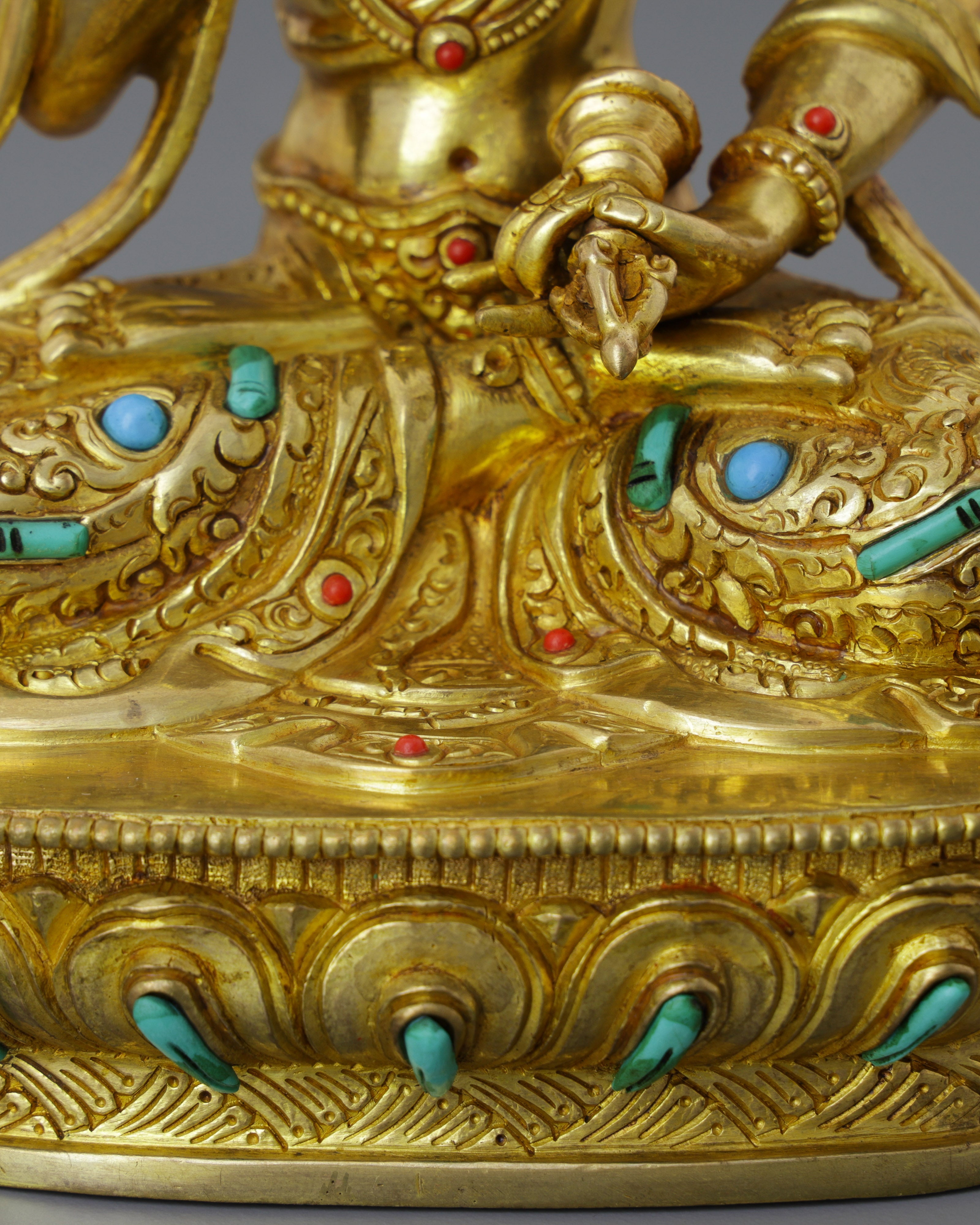 Exquisite 24K Gold Gilded Vajrasattva Statue | Sacred Buddhist Deity of Purification