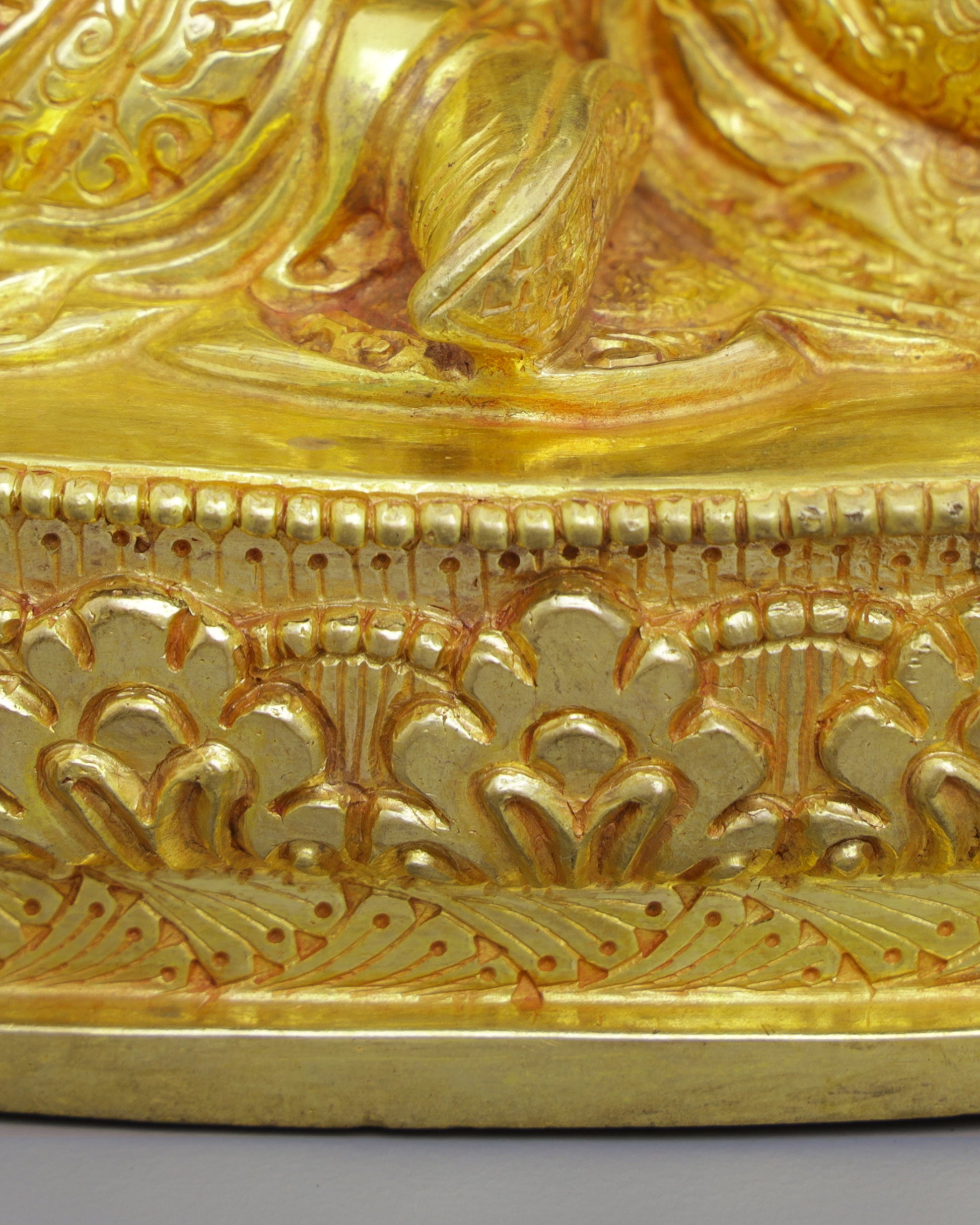 Sacred Golden Guru Rinpoche Statue | Handcrafted Tibetan Buddhist Masterpiece - Authentic Handcrafted Statue