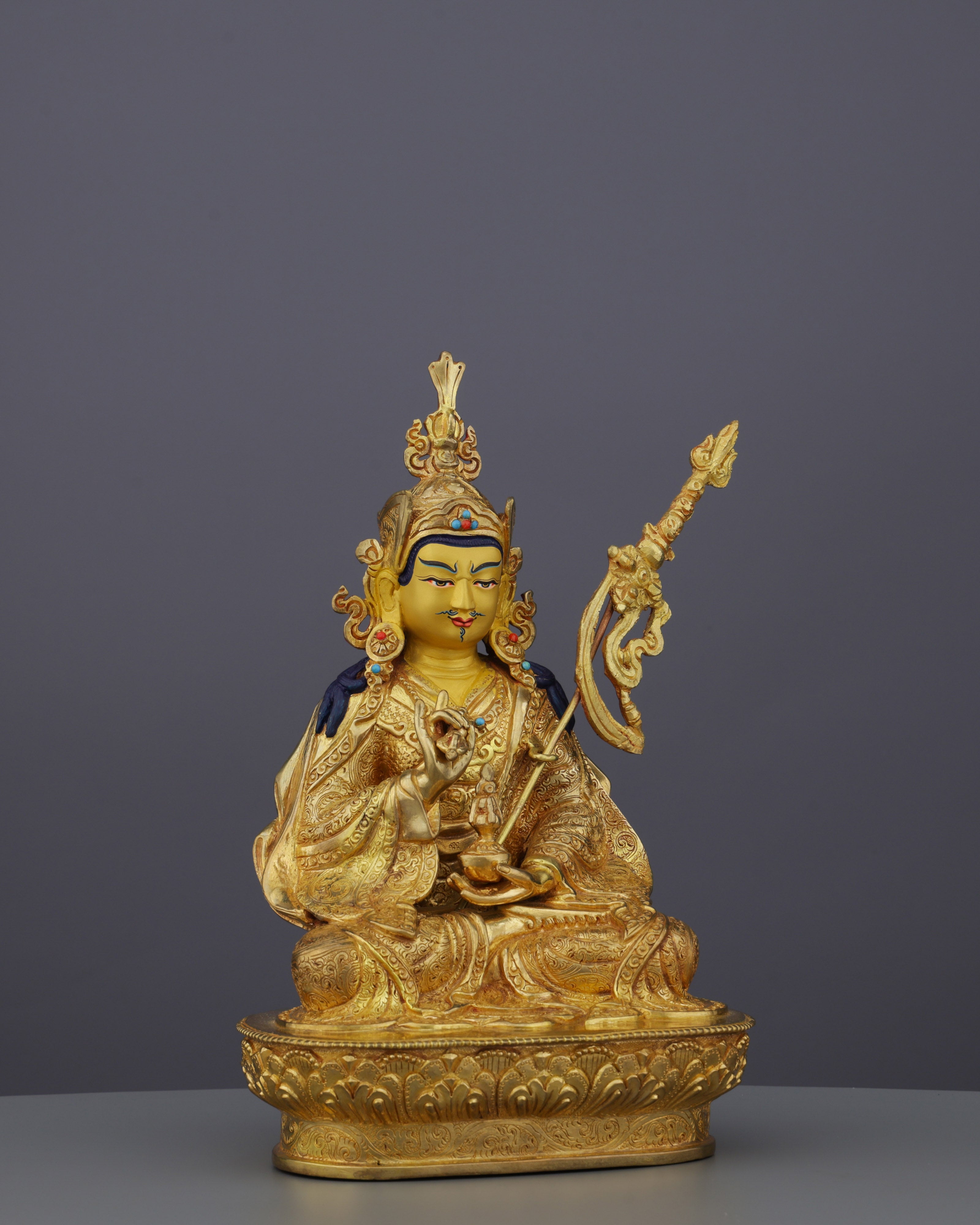 Magnificent Guru Tsokye Dorje Statue | Golden Embodiment of Enlightened Power