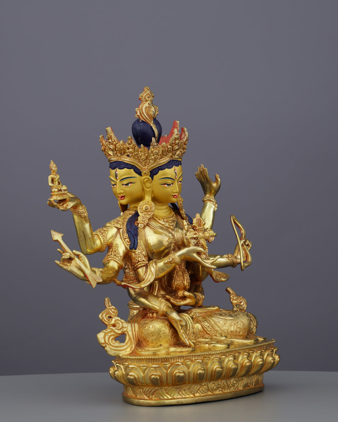 Magnificent 24K Gold Gilded Namgyal Statue | Goddess of Longevity and Victory