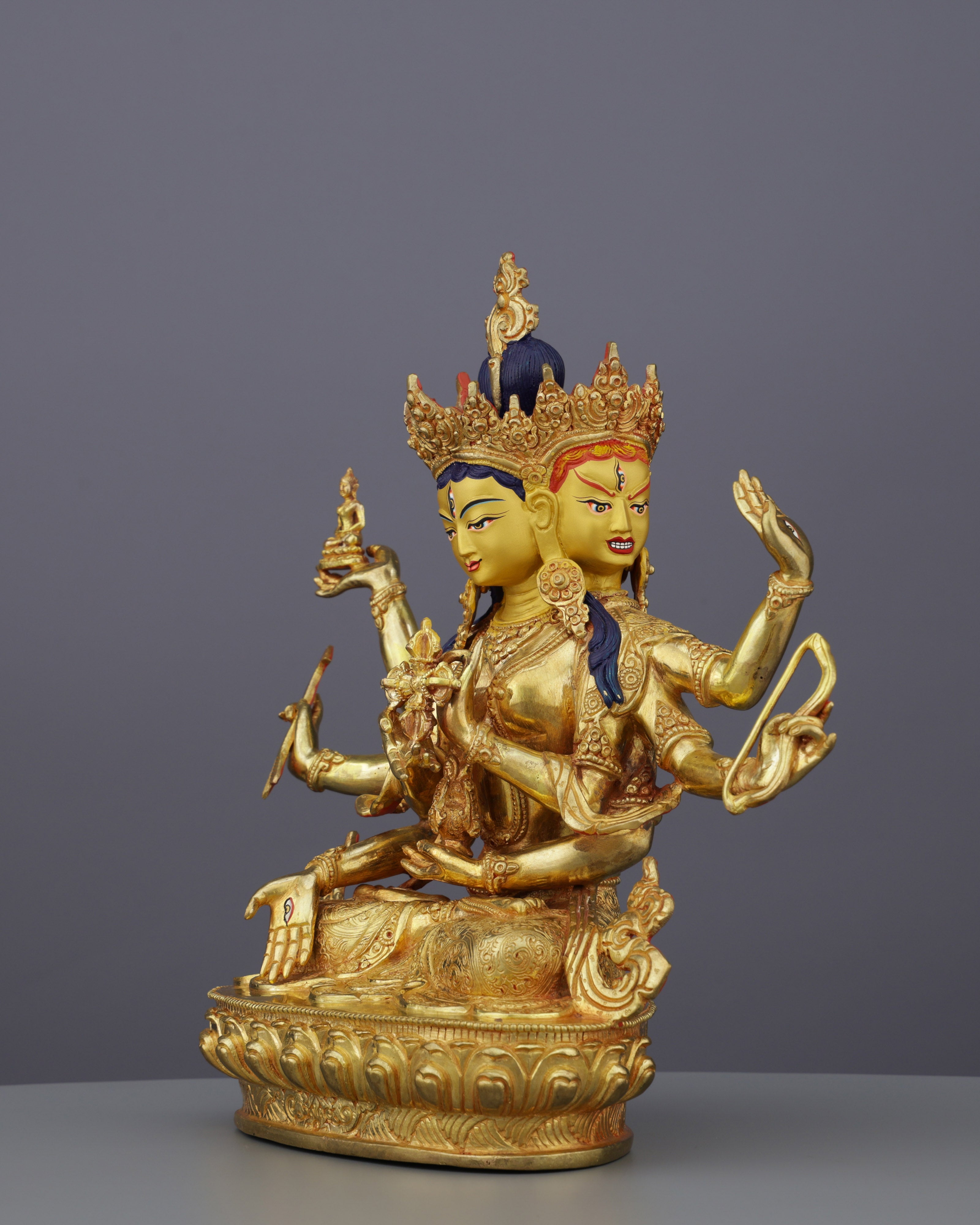 Magnificent 24K Gold Gilded Namgyal Statue | Goddess of Longevity and Victory