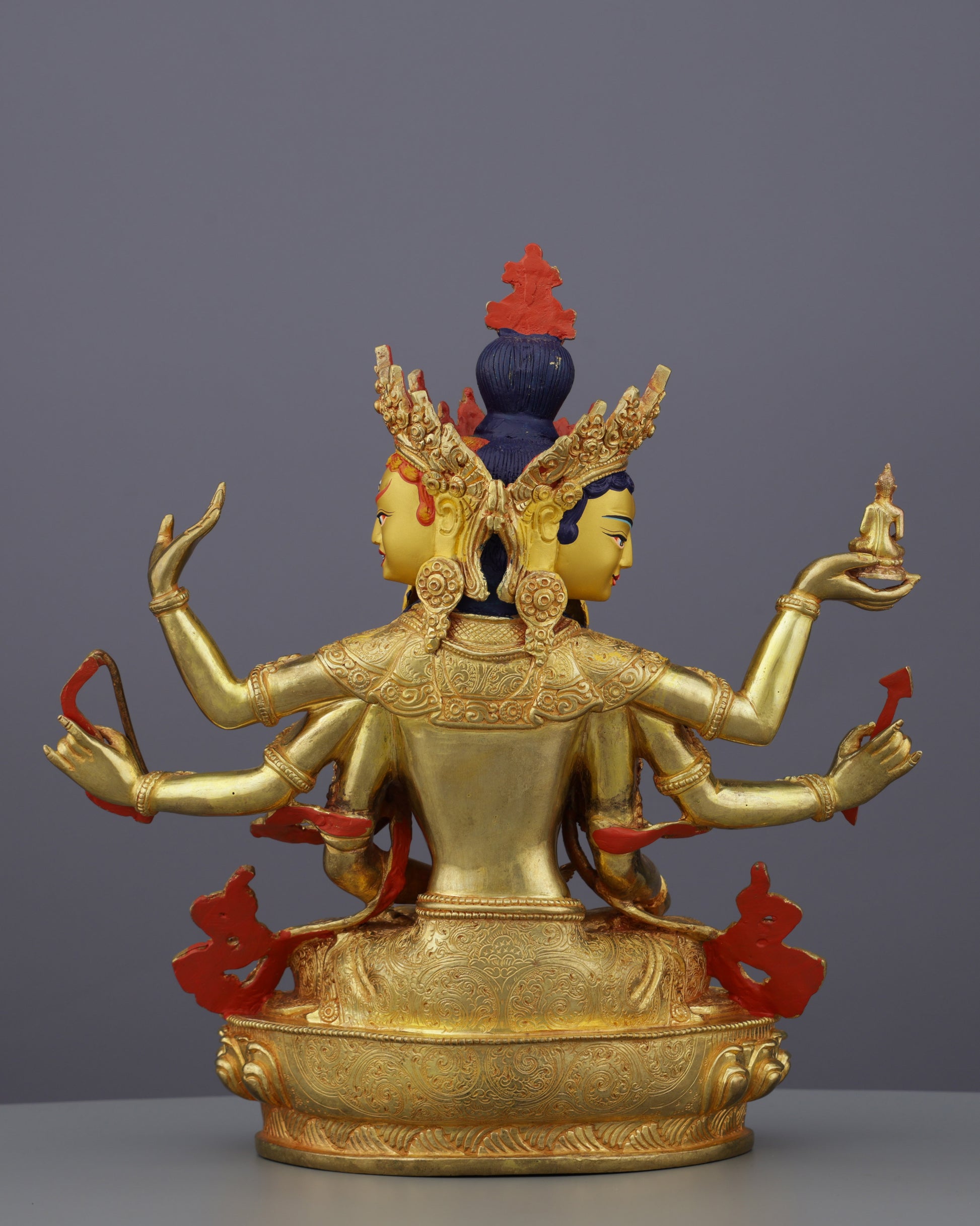 Magnificent 24K Gold Gilded Namgyal Statue | Goddess of Longevity and Victory - Authentic Handcrafted Statue
