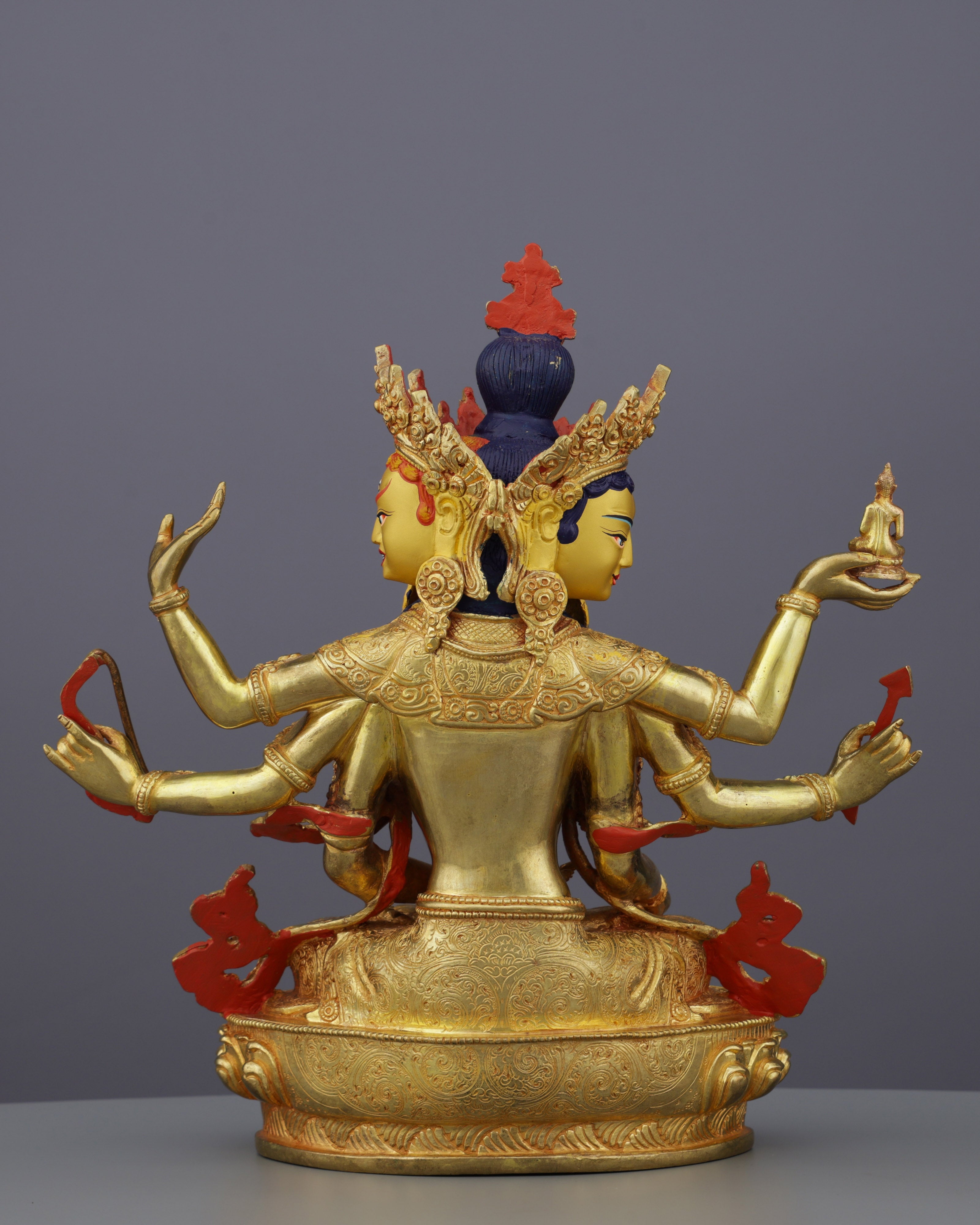 Magnificent 24K Gold Gilded Namgyal Statue | Goddess of Longevity and Victory