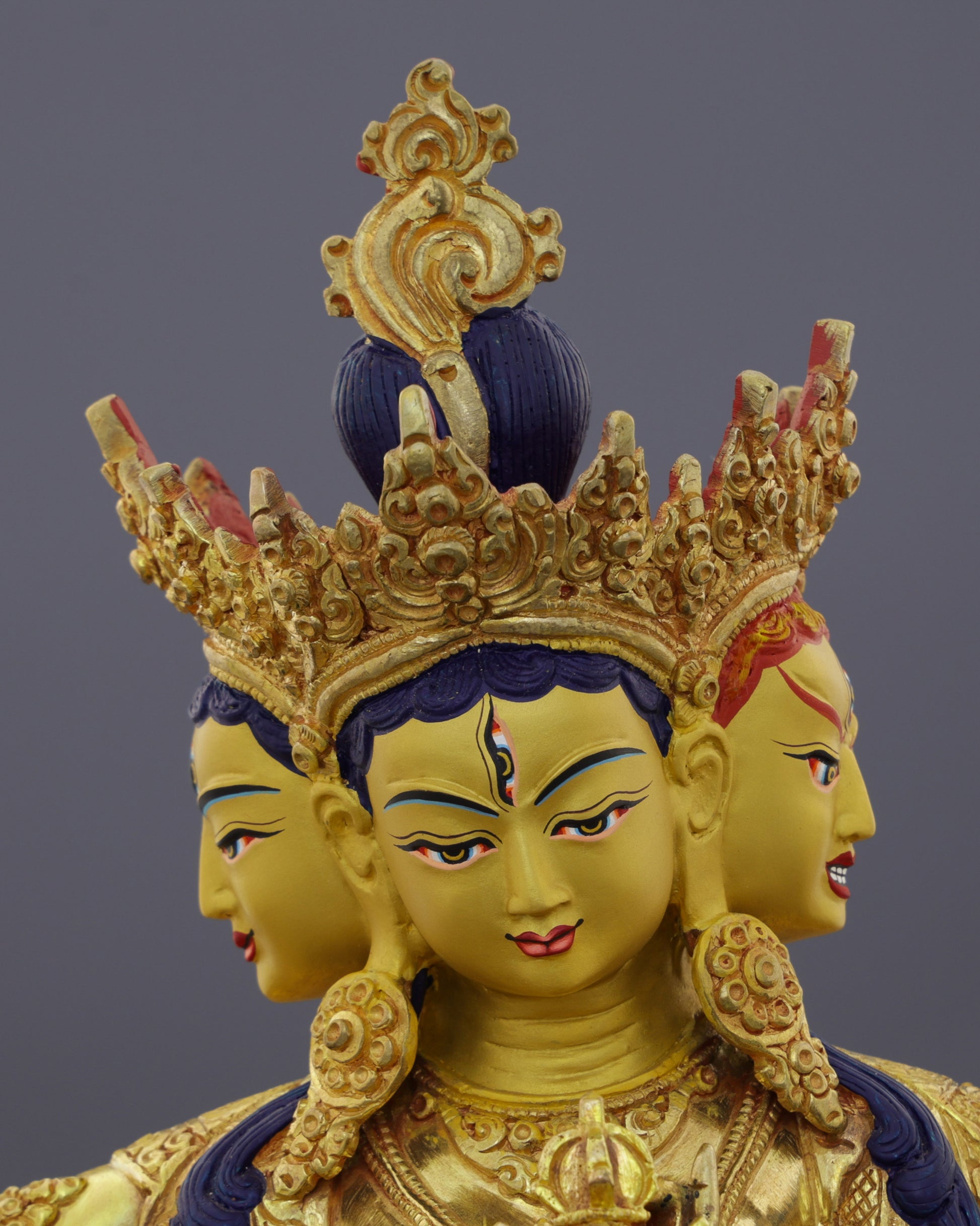 Magnificent 24K Gold Gilded Namgyal Statue | Goddess of Longevity and Victory - Authentic Handcrafted Statue