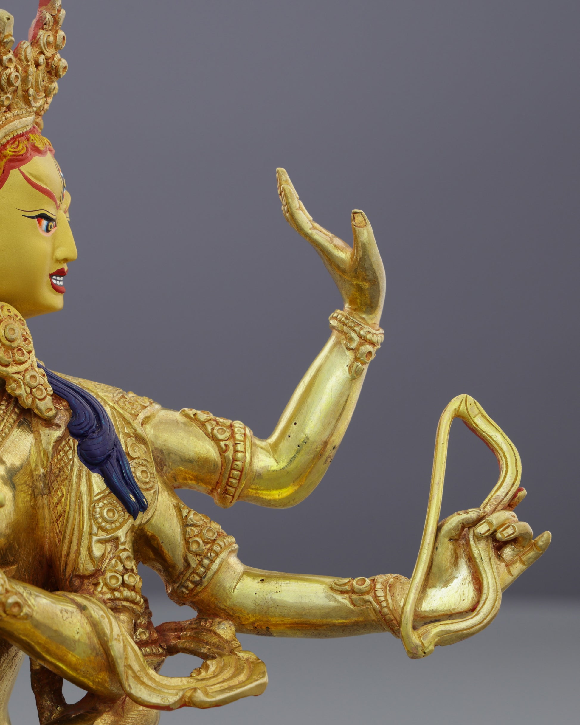 Magnificent 24K Gold Gilded Namgyal Statue | Goddess of Longevity and Victory - Authentic Handcrafted Statue