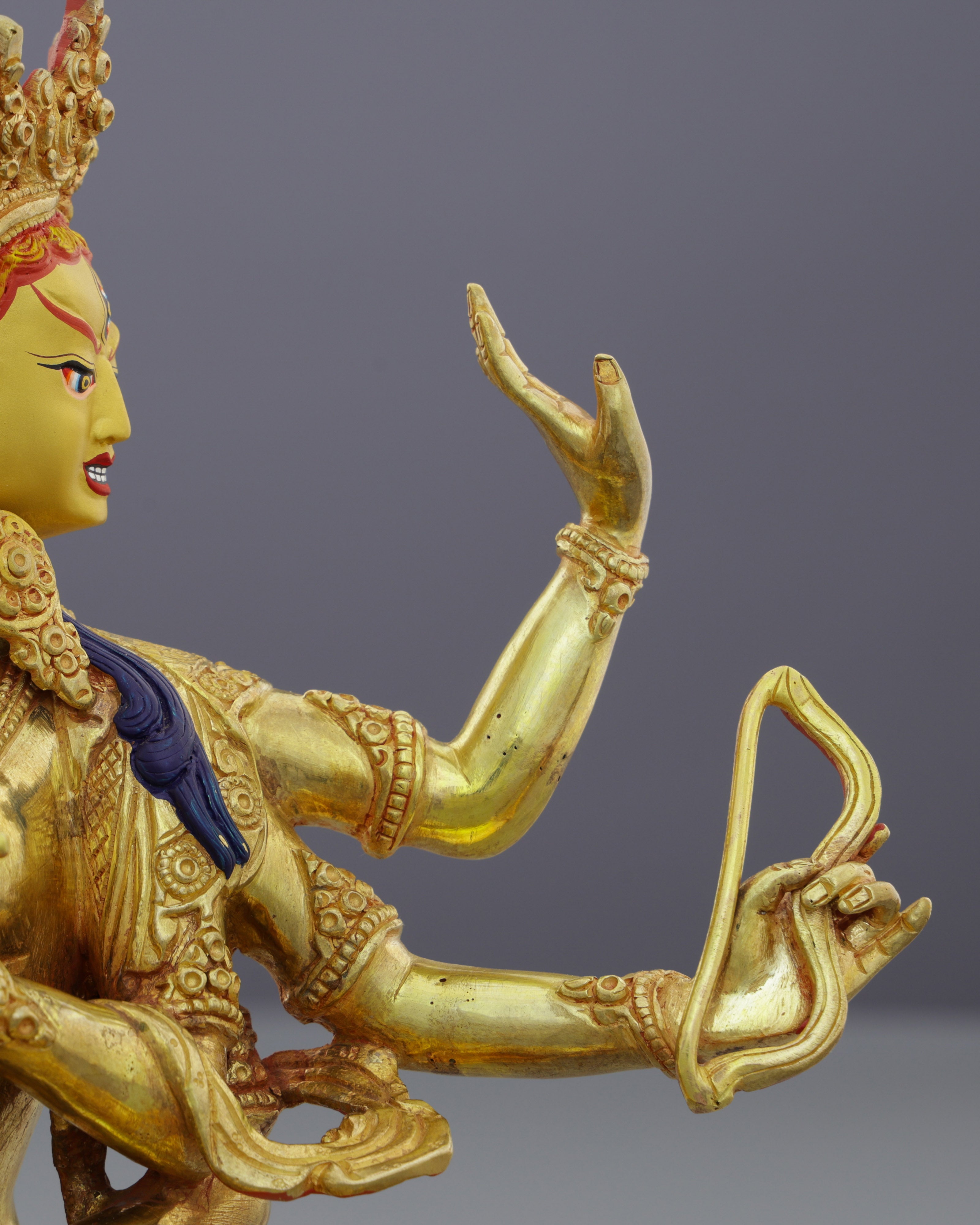 Magnificent 24K Gold Gilded Namgyal Statue | Goddess of Longevity and Victory