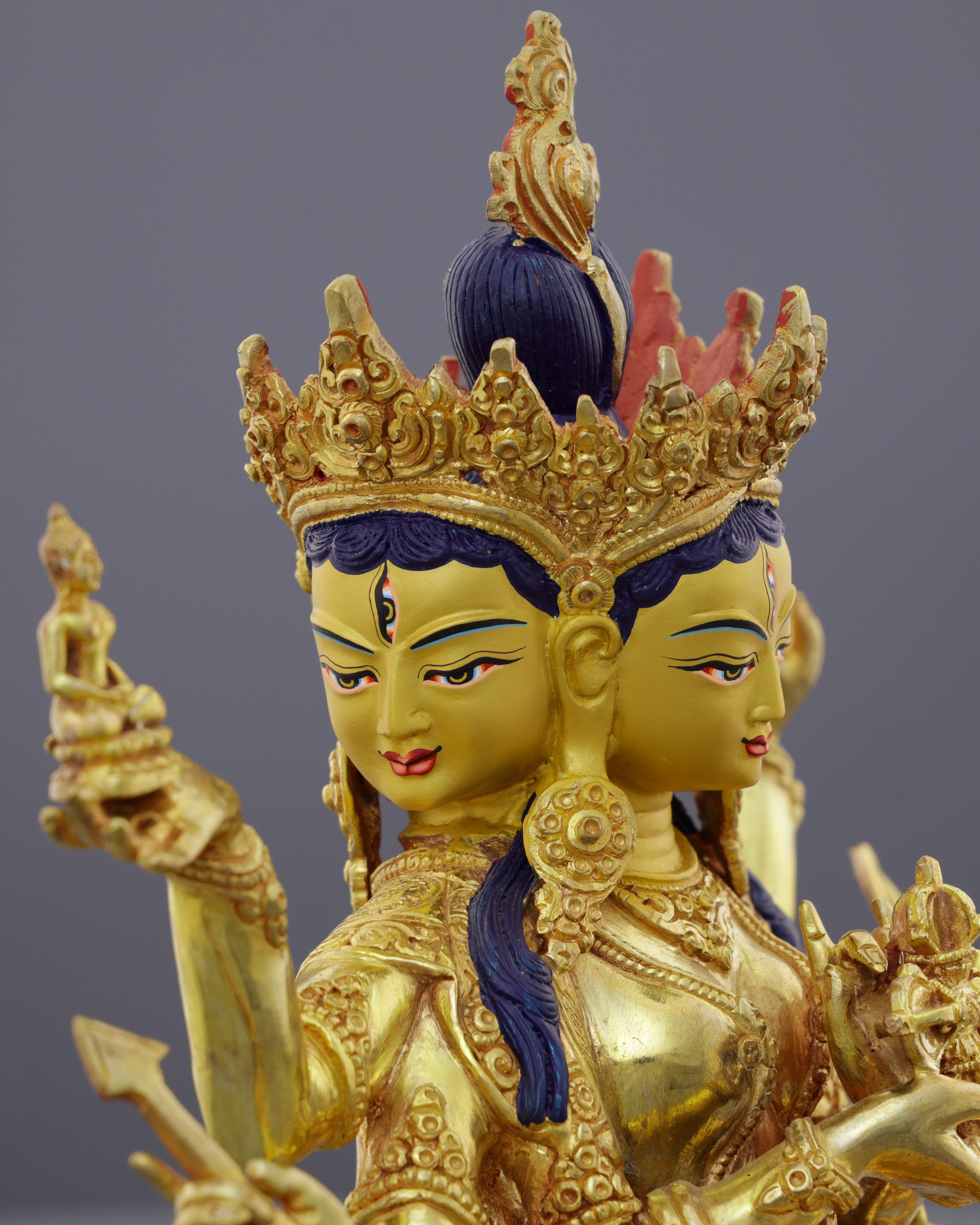 Magnificent 24K Gold Gilded Namgyal Statue | Goddess of Longevity and Victory
