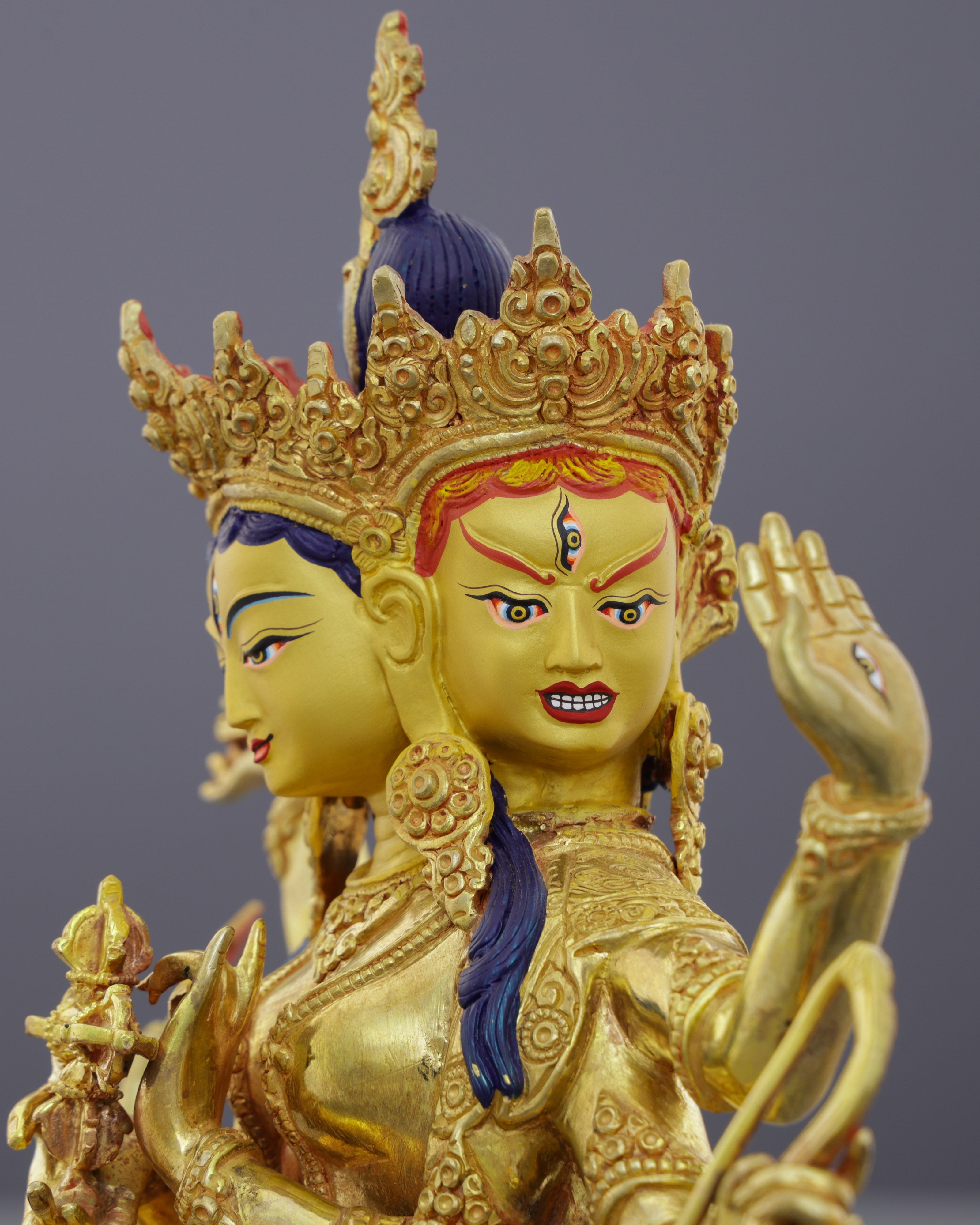 Magnificent 24K Gold Gilded Namgyal Statue | Goddess of Longevity and Victory