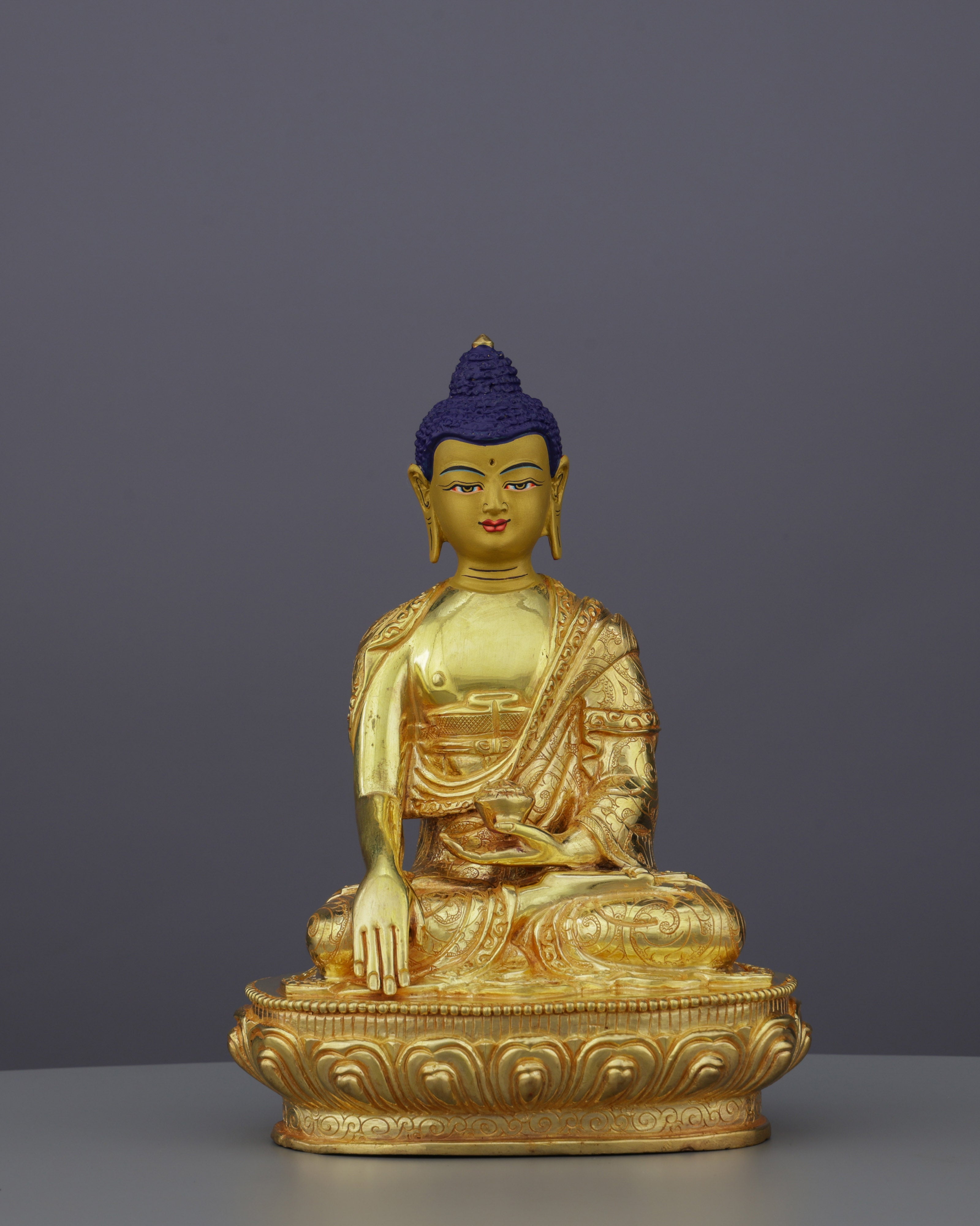 Exquisite 24K Gold Gilded Sakyamuni Buddha Statue | The Enlightened One in Meditation