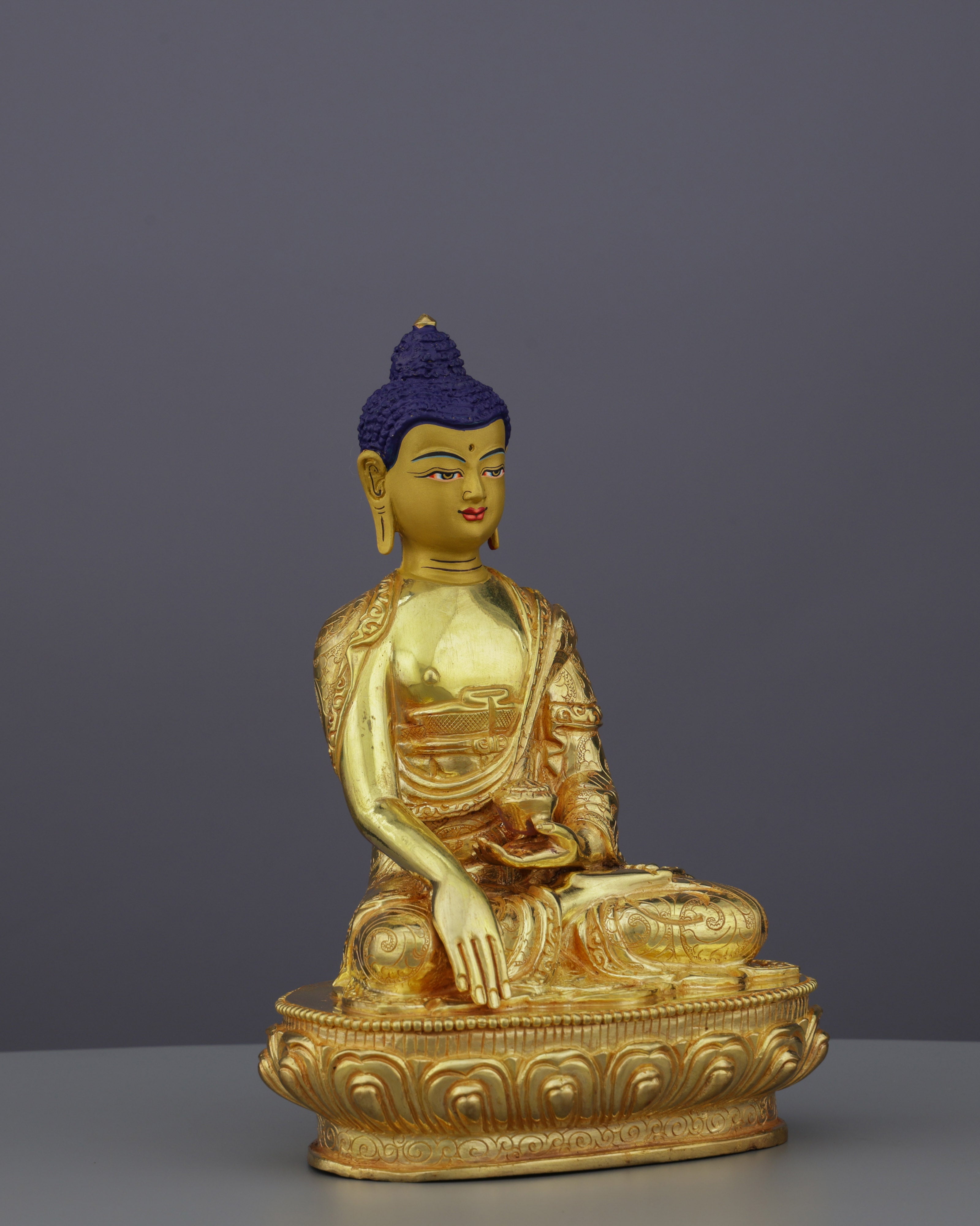 Exquisite 24K Gold Gilded Sakyamuni Buddha Statue | The Enlightened One in Meditation