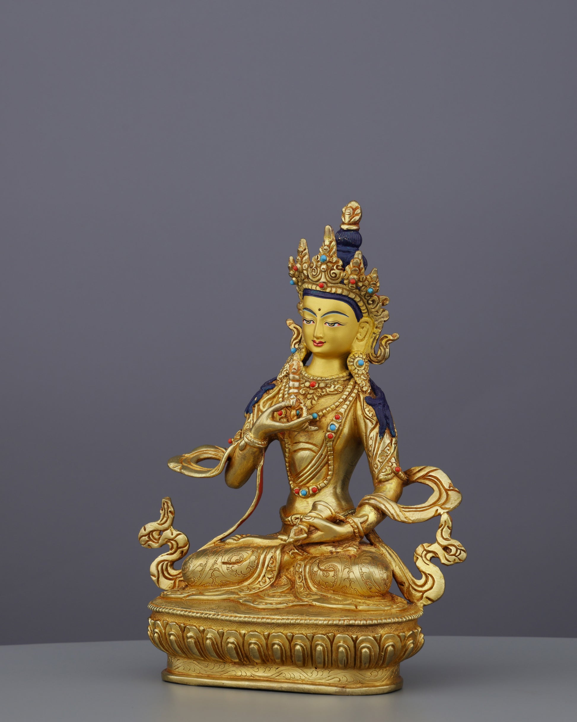 Eternal Purity | The 24K Gold-Gilded Vajrasattva Statue from Nepal - Authentic Handcrafted Statue