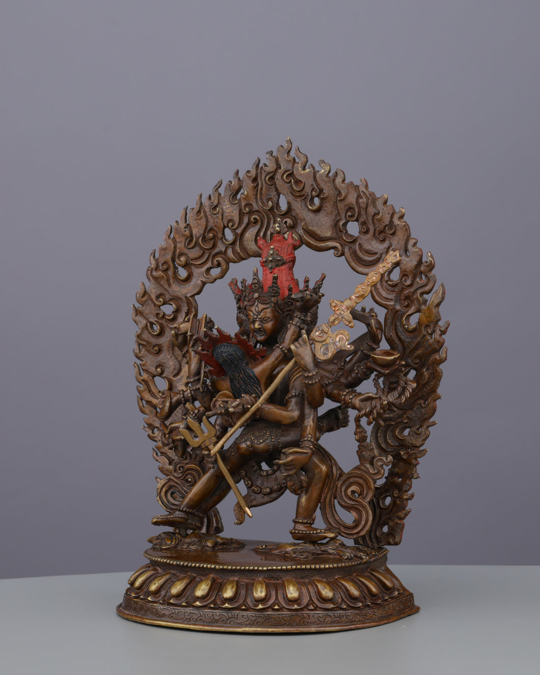 Chakrasamvara Statue | Sacred Union of Bliss and Emptiness in Oxidized Splendor - Handcrafted Buddhist Statue - Authentic Sacred Art