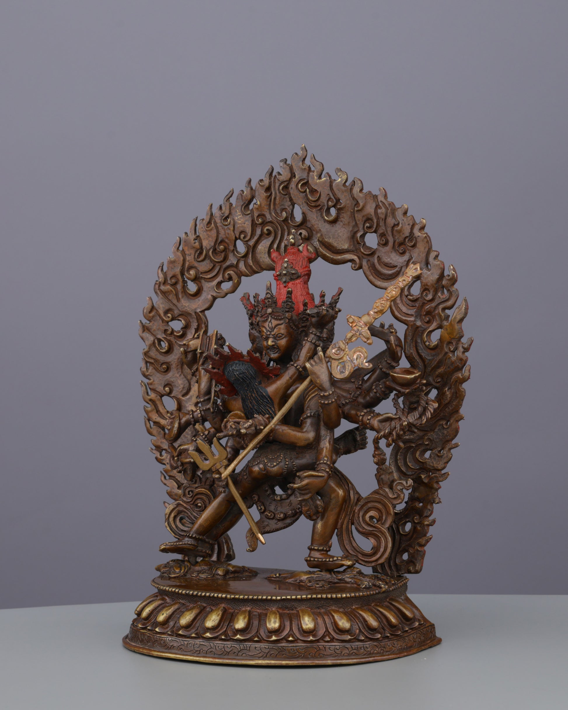 Chakrasamvara Statue | Sacred Union of Bliss and Emptiness in Oxidized Splendor - Authentic Handcrafted Statue