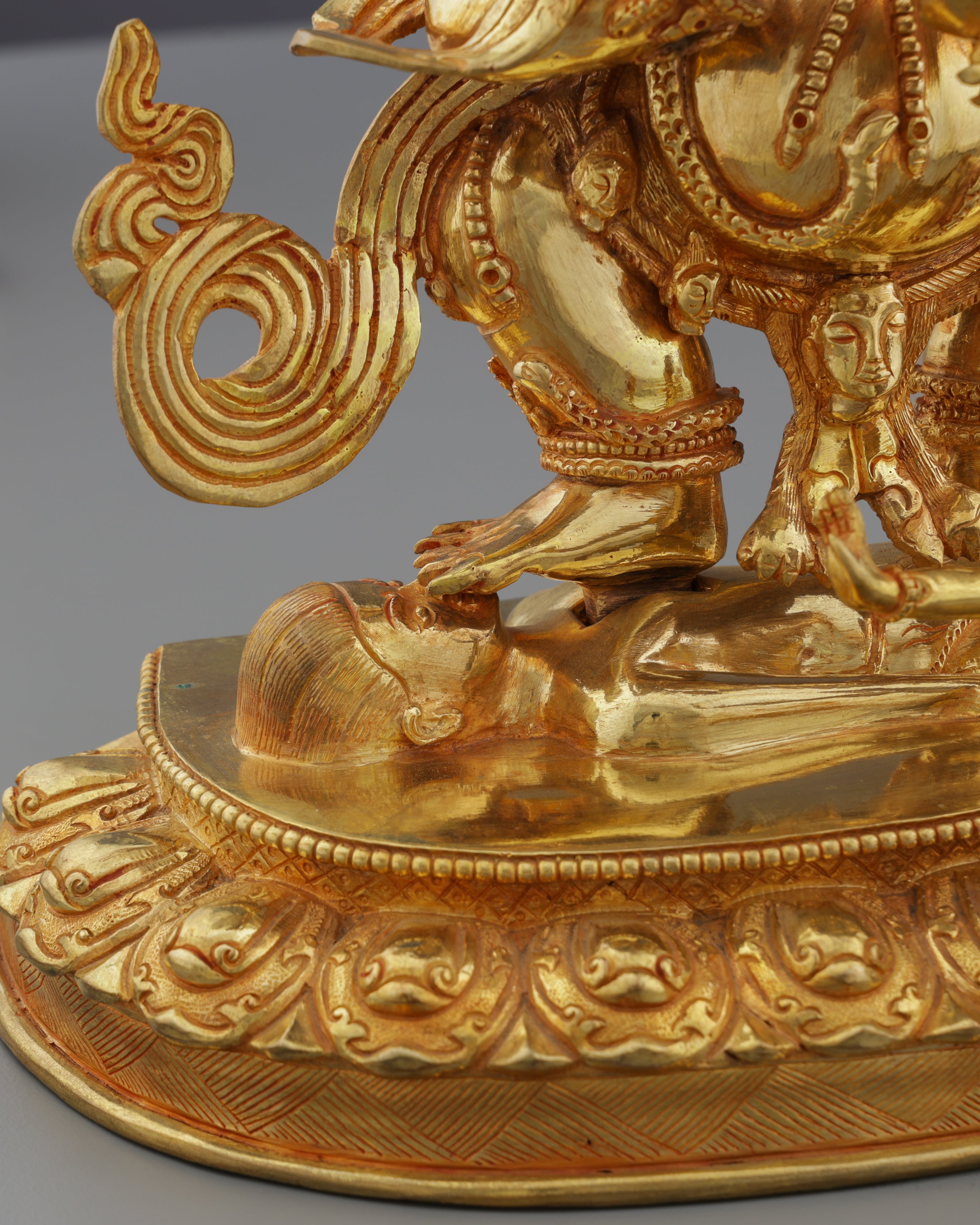 Sakya Mahakala Statue | Golden Guardian of Dharma in Fierce Compassionate Glory