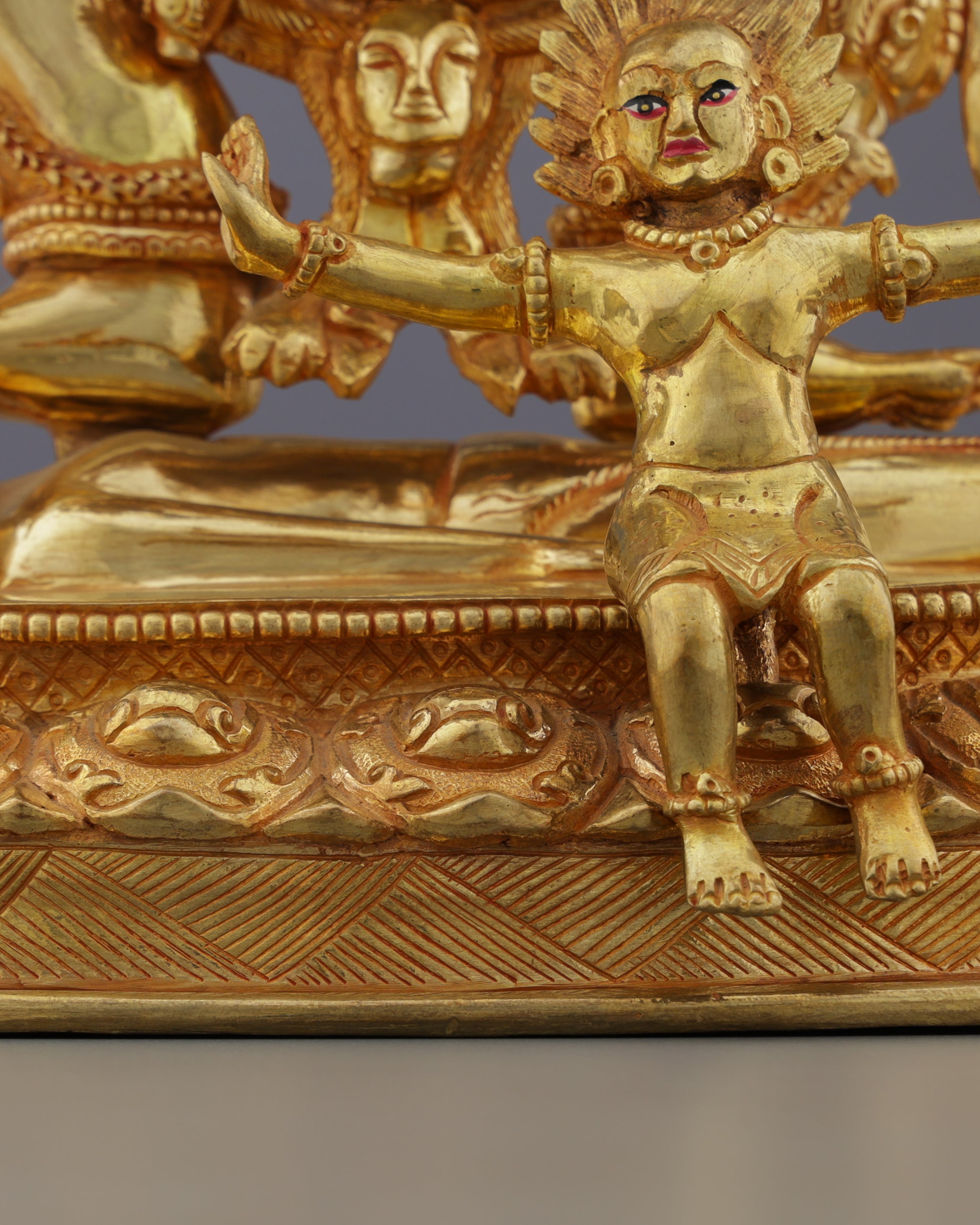 Sakya Mahakala Statue | Golden Guardian of Dharma in Fierce Compassionate Glory