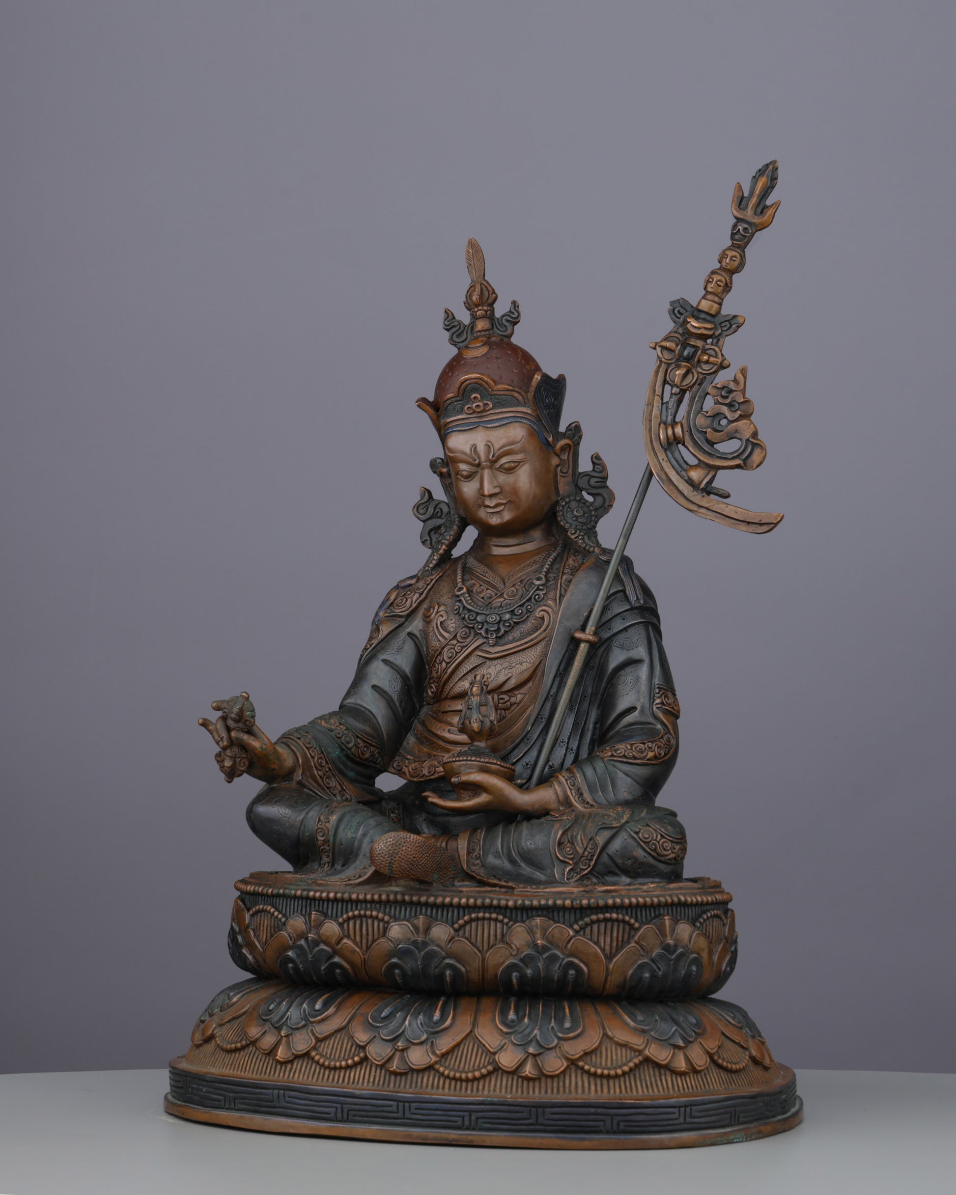 Guru Rinpoche Statue | The Lotus-Born Master in Sacred Bronze - Authentic Handcrafted Statue
