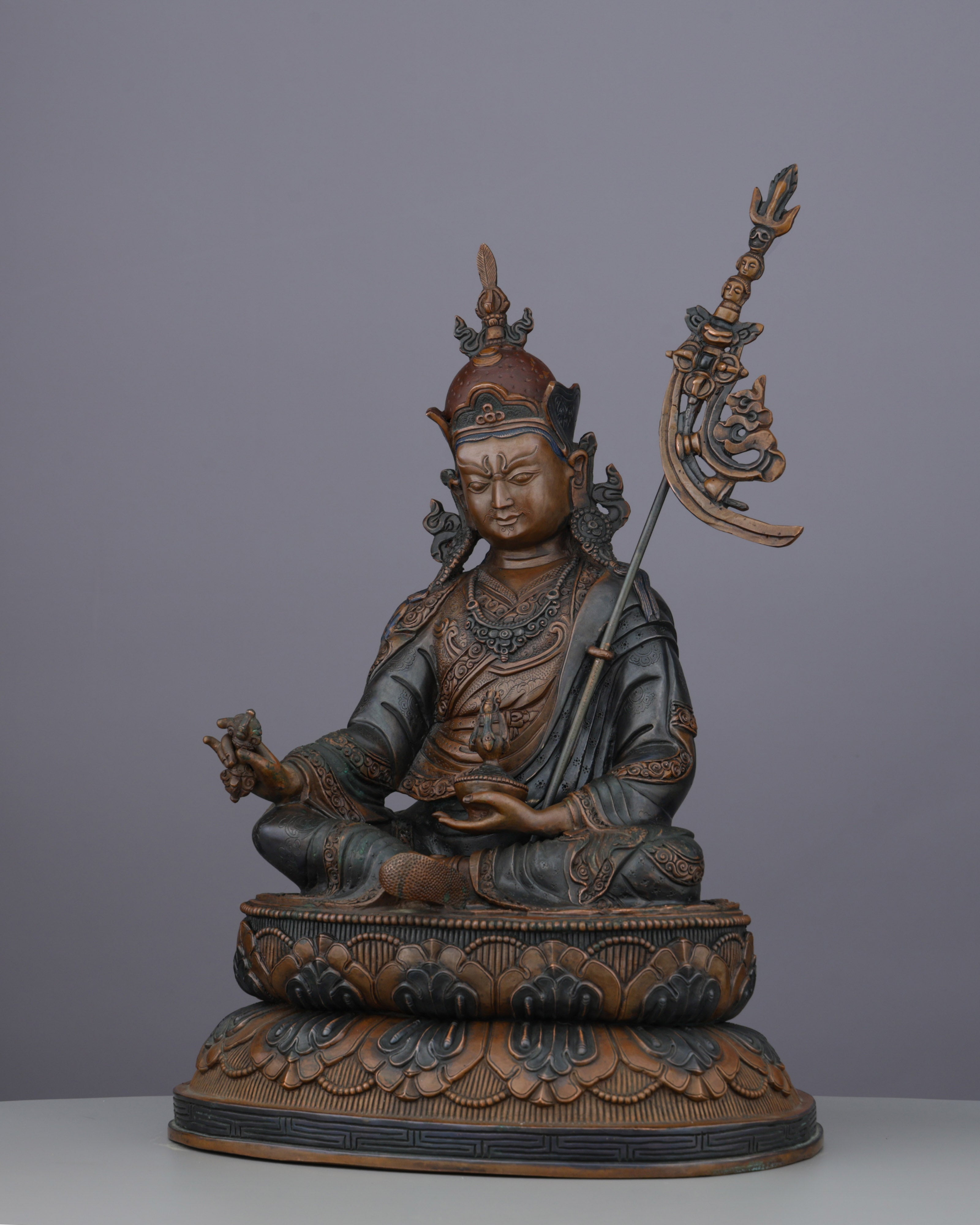 Guru Rinpoche Statue | The Lotus-Born Master in Sacred Bronze
