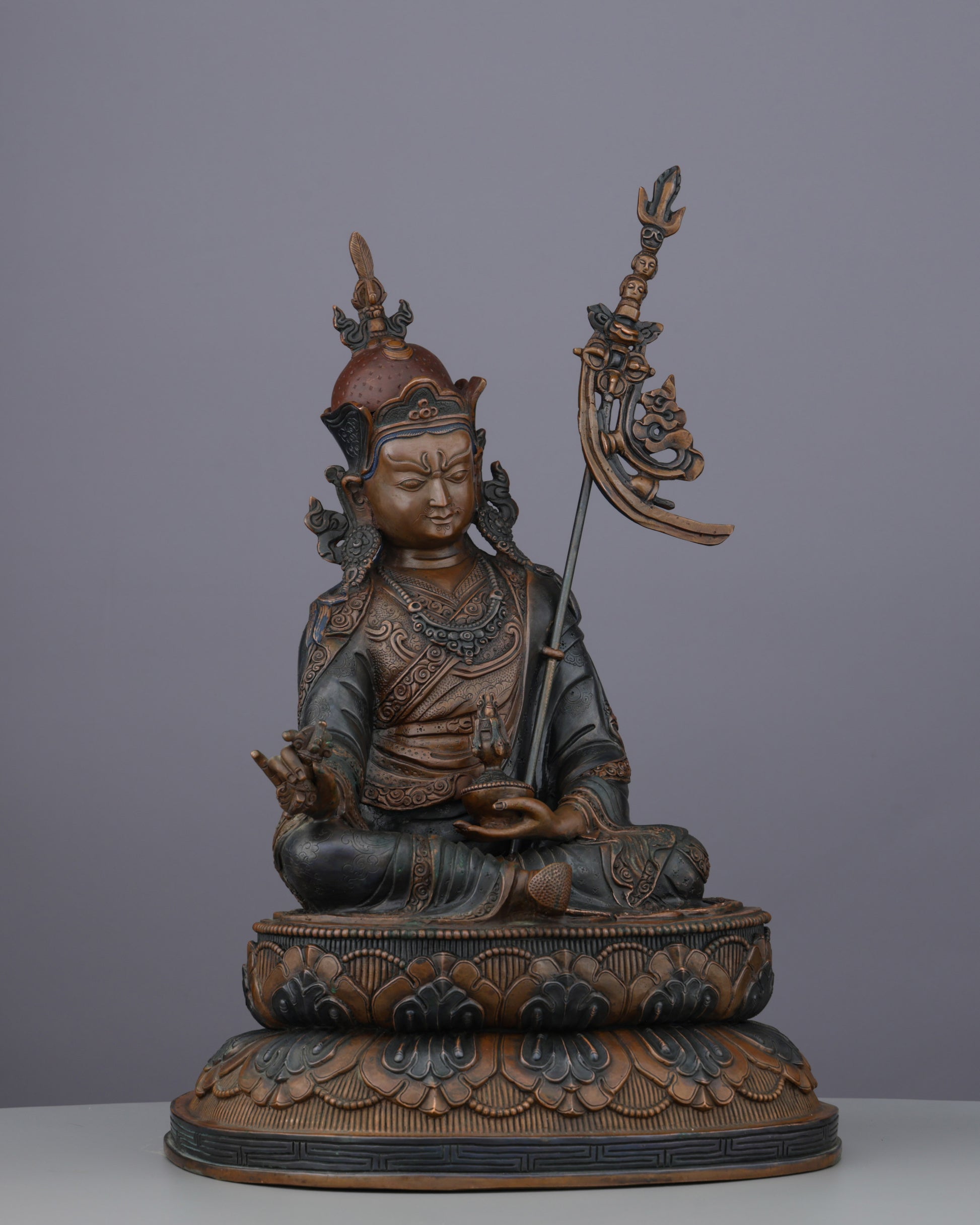 Guru Rinpoche Statue | The Lotus-Born Master in Sacred Bronze - Authentic Handcrafted Statue
