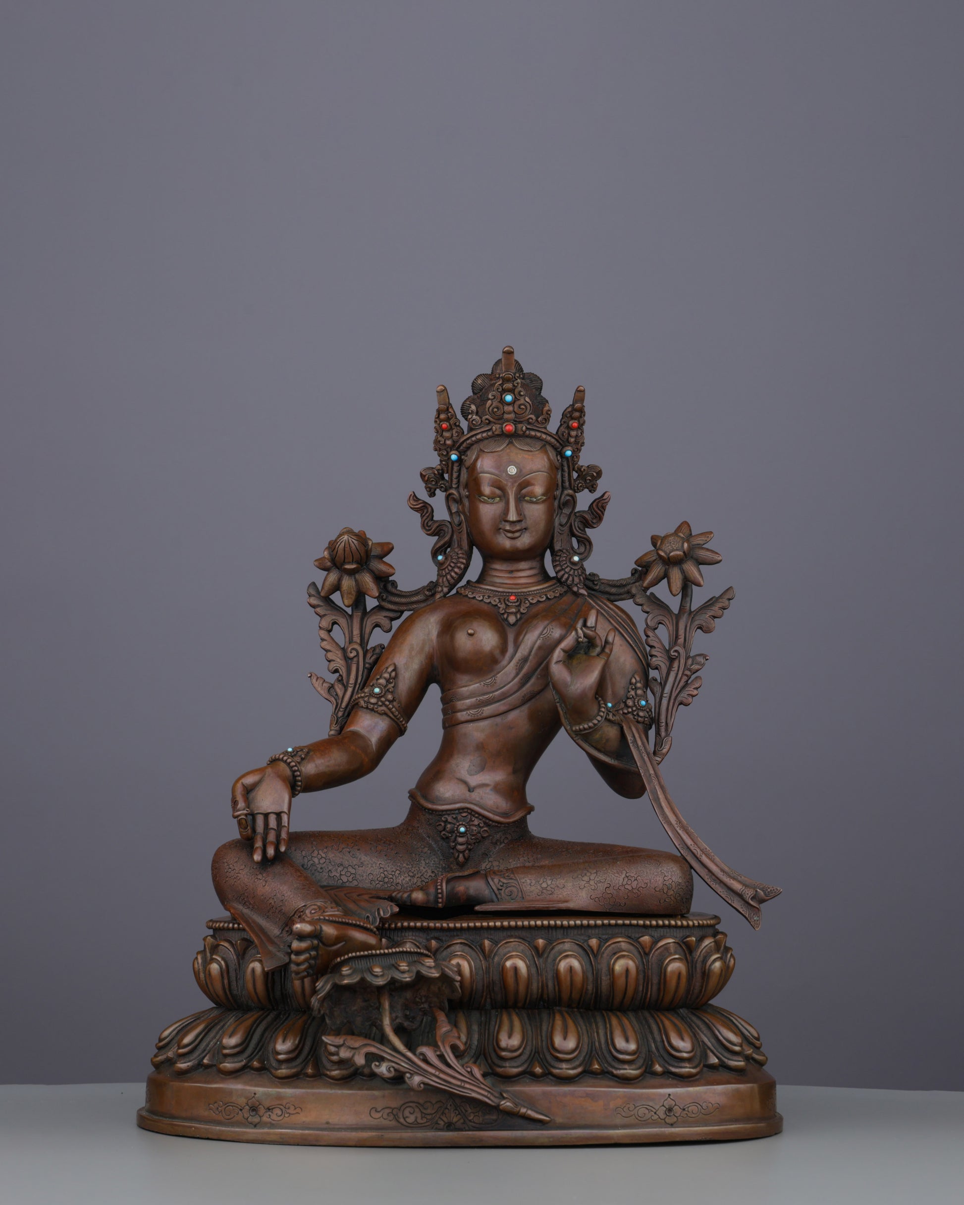 Green Tara Statue | Swift Liberator of Compassion in Sacred Bronze - Authentic Handcrafted Statue