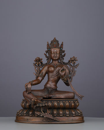 Green Tara Statue | Swift Liberator of Compassion in Sacred Bronze