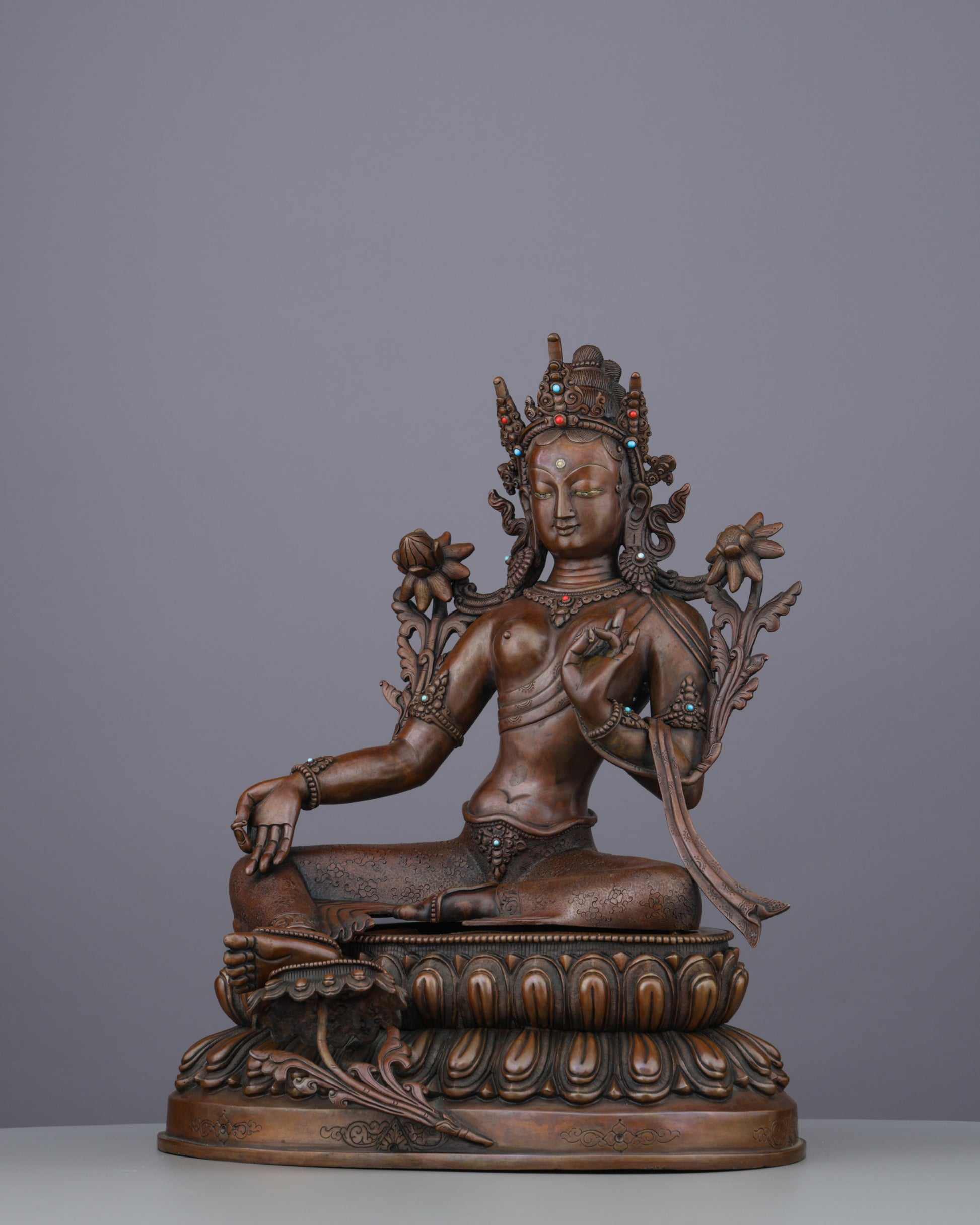 Green Tara Statue | Swift Liberator of Compassion in Sacred Bronze - Authentic Handcrafted Statue