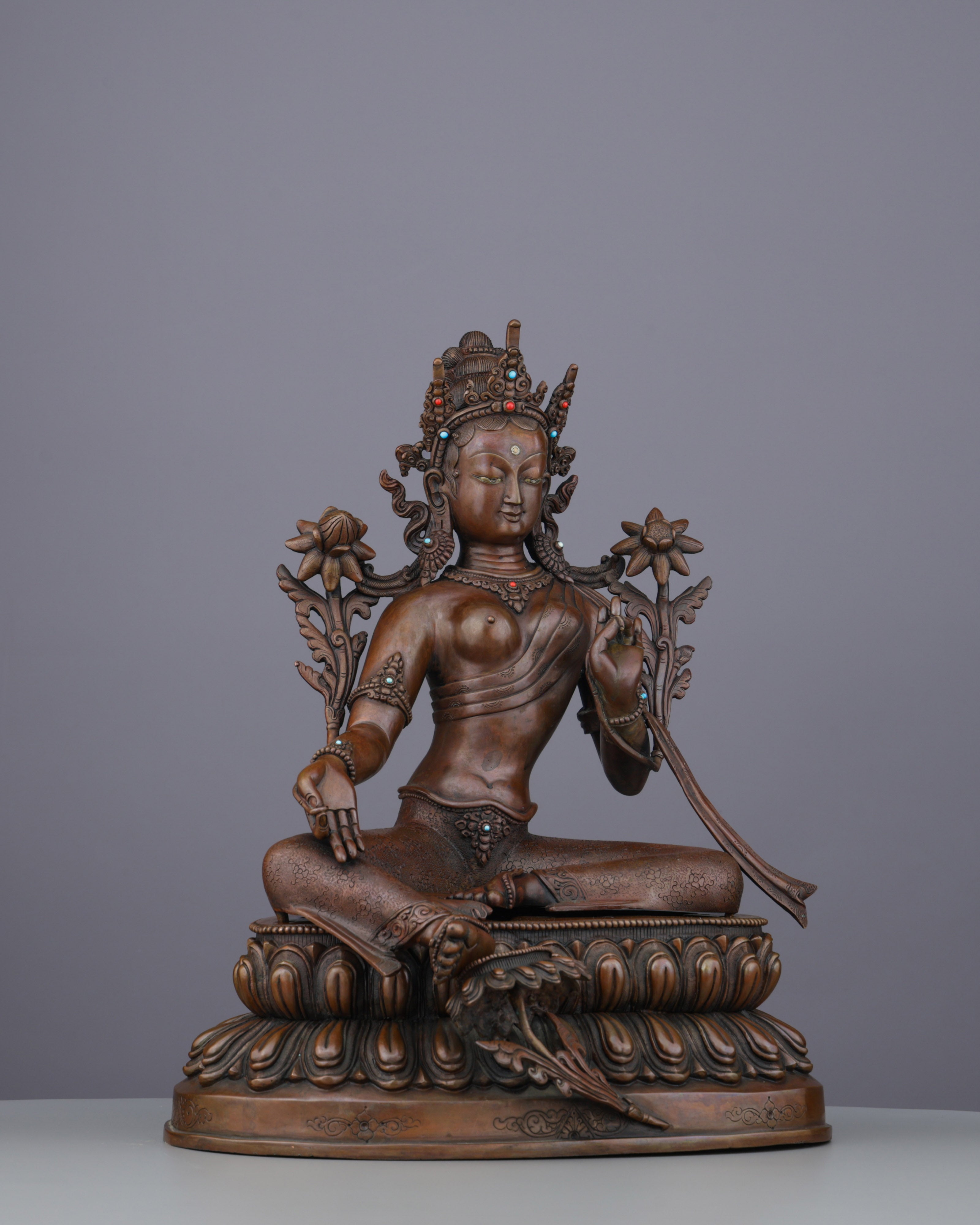 Green Tara Statue | Swift Liberator of Compassion in Sacred Bronze