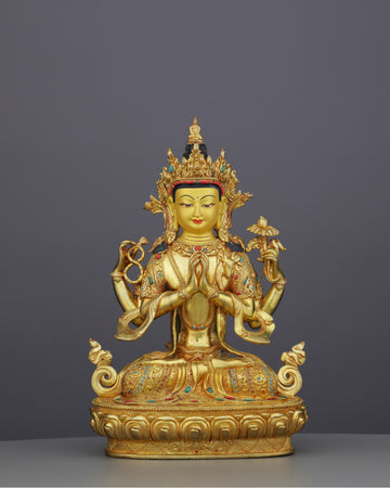 Chengresi Statue | Divine Compassion Manifested in Sacred Gold