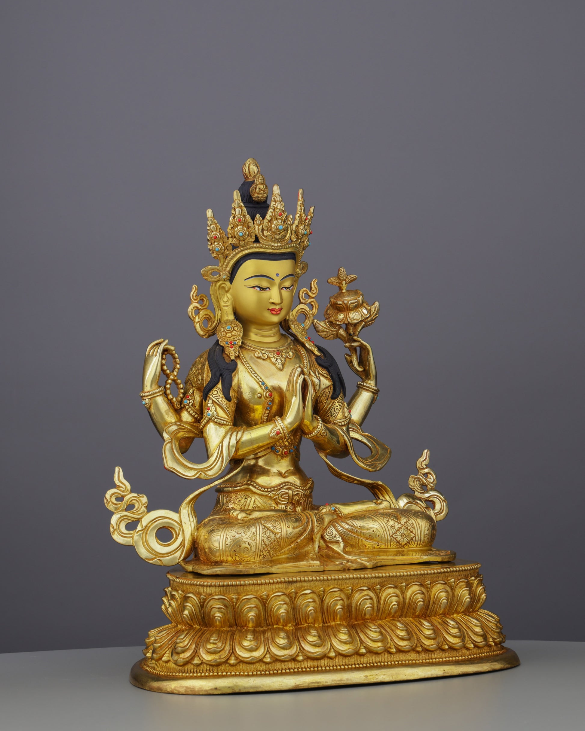 Chengresi Statue | The Golden Embodiment of Infinite Compassion - Authentic Handcrafted Statue
