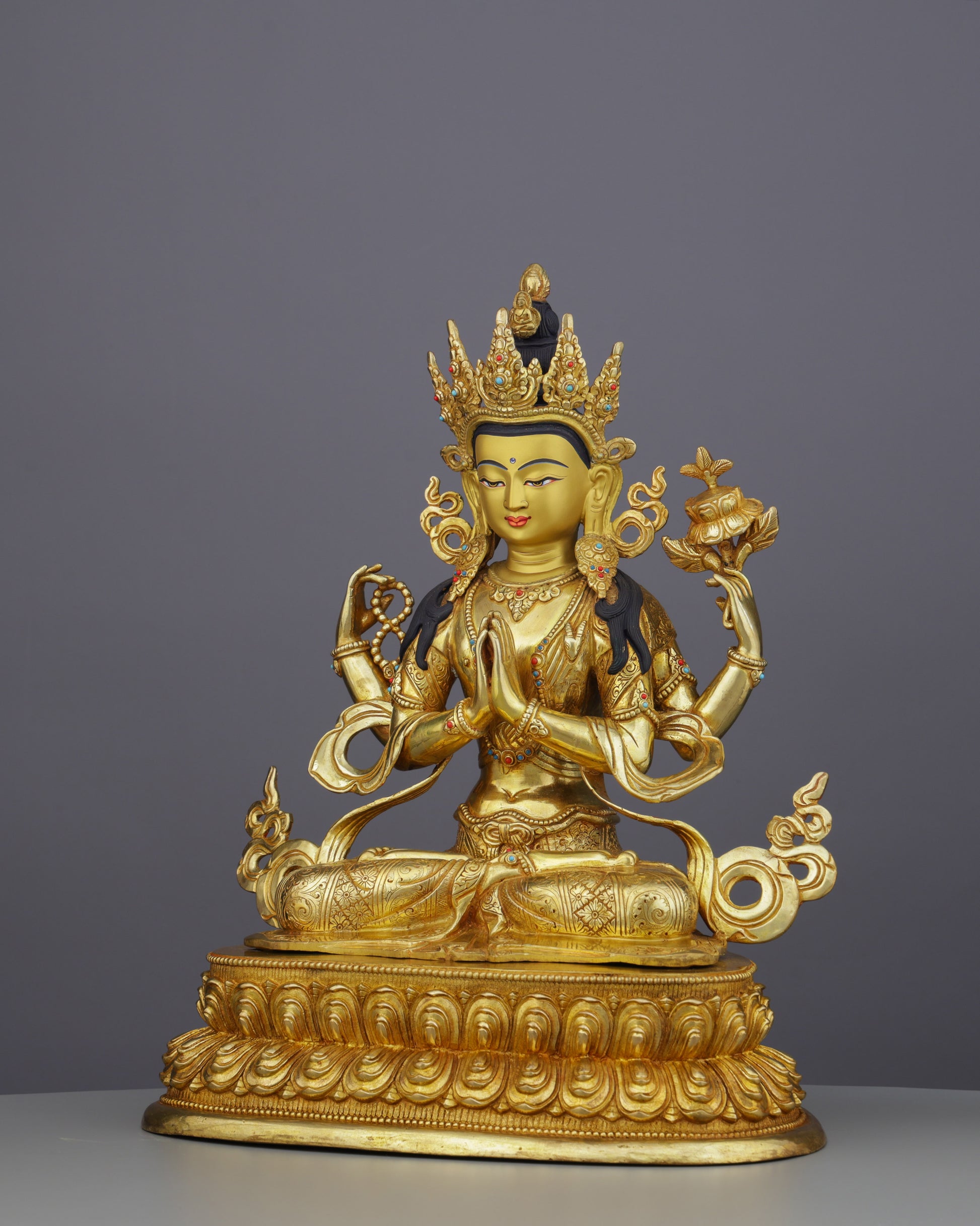 Chengresi Statue | The Golden Embodiment of Infinite Compassion - Authentic Handcrafted Statue