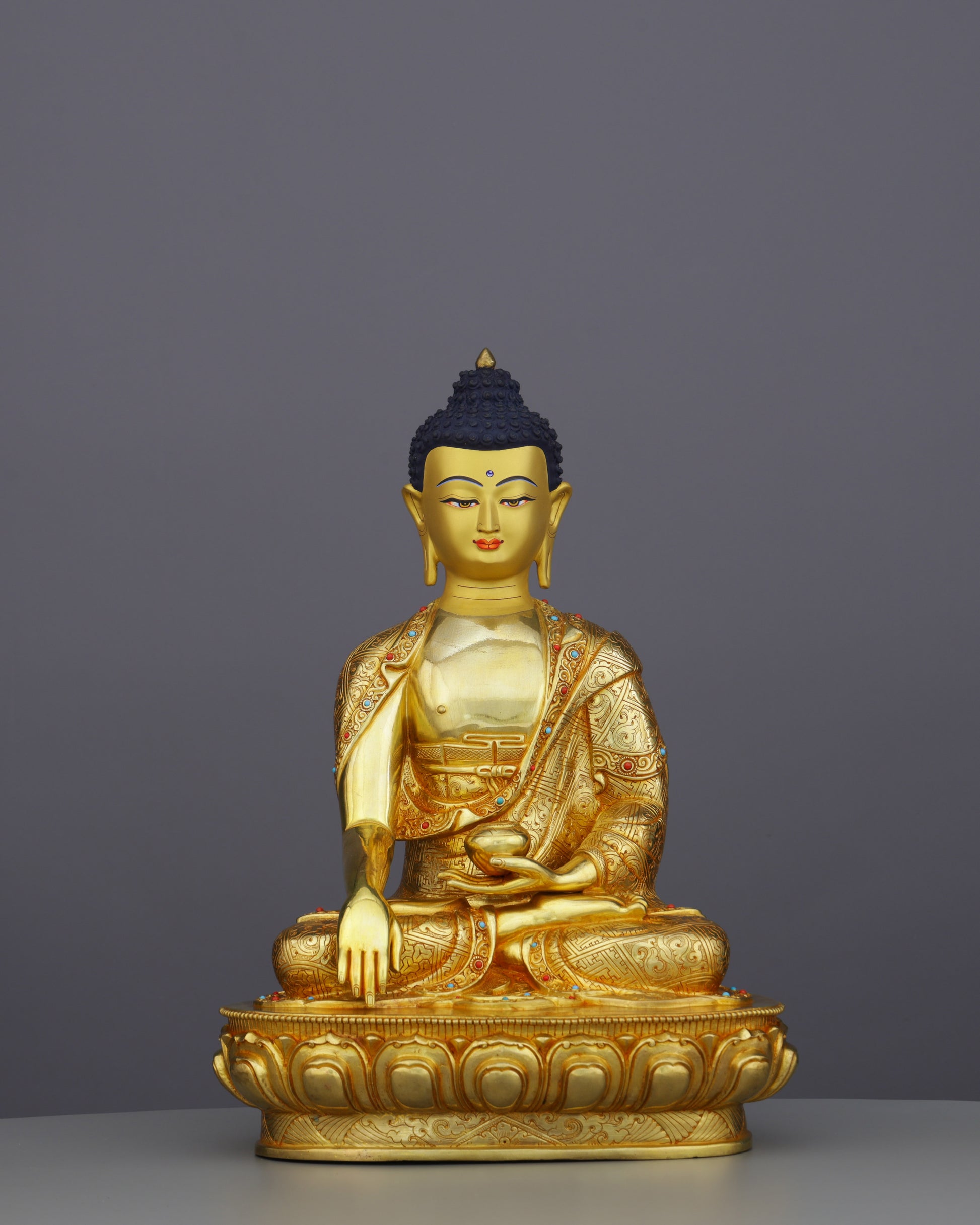 Sakyamuni Buddha Statue | The Enlightened One in Resplendent Gold - Authentic Handcrafted Statue